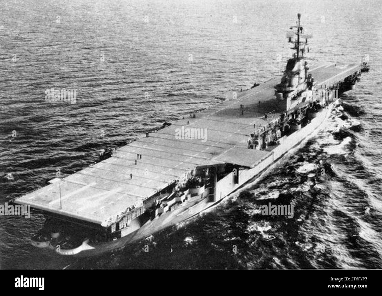 USS Ticonderoga (CVA14) aft view c1954 Stock Photo Alamy