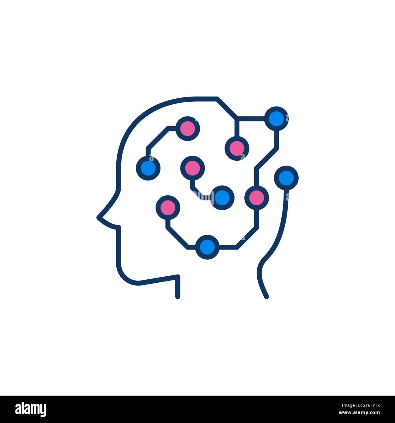 Circuit Board inside Head vector Machine Learning concept colored icon ...