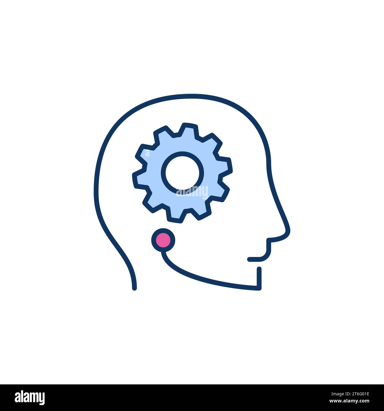 Gear inside AI Head vector concept colored icon or design element Stock Vector