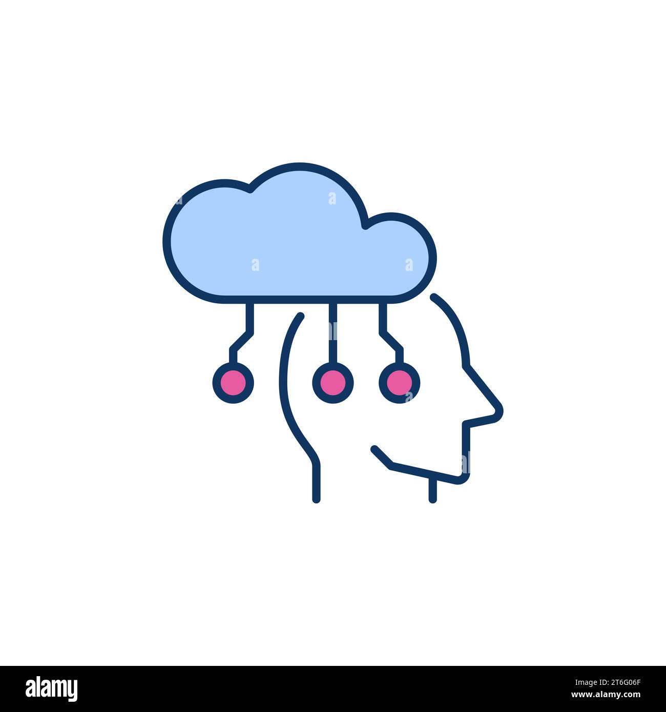 Cloud connected with Head vector Information concept colored icon or logo element Stock Vector