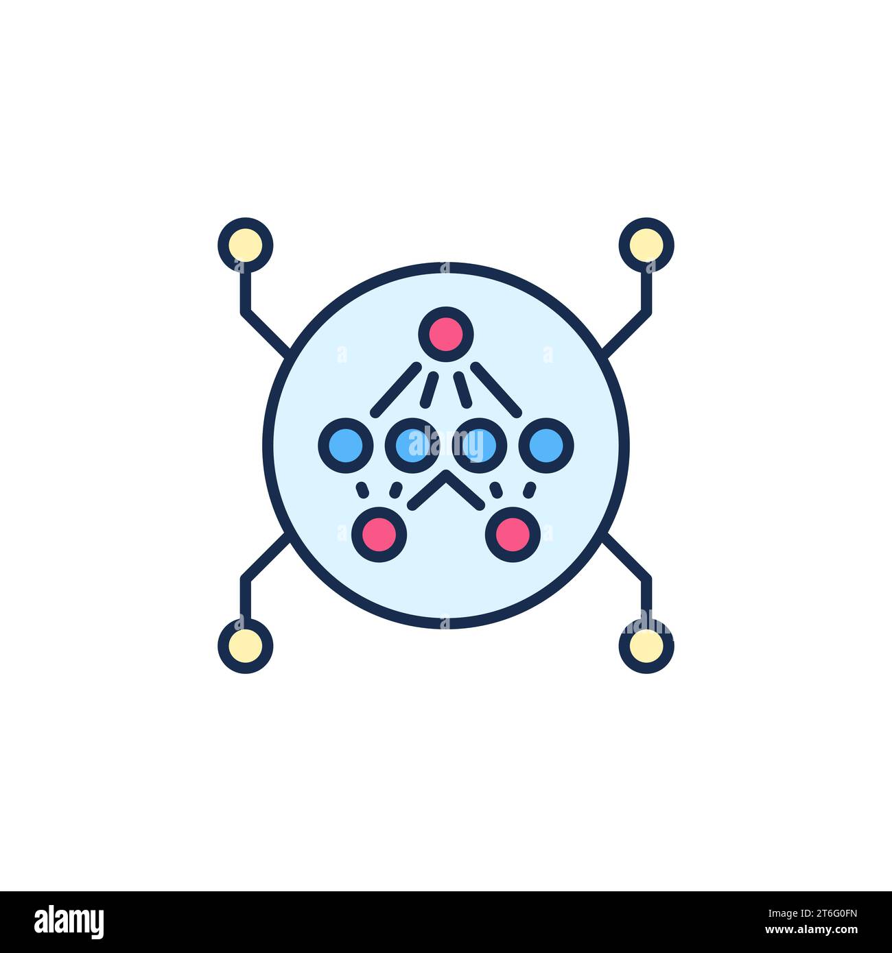 Artificial Neural Network in Circle vector concept colored icon or ...