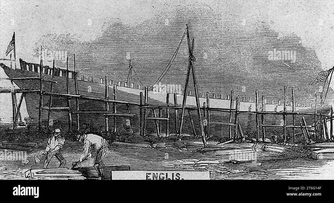 USS Unadilla under construction Stock Photo Alamy