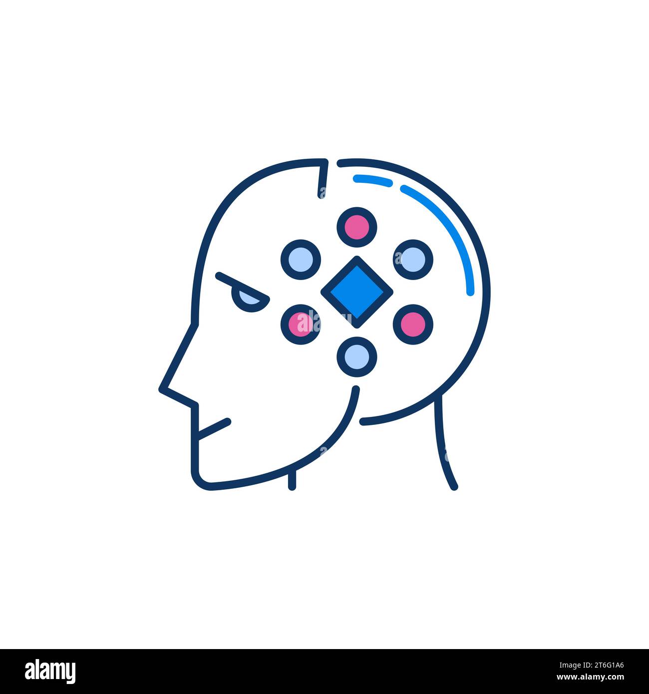 ML and AI Head vector Machine Learning concept colored icon or design element Stock Vector