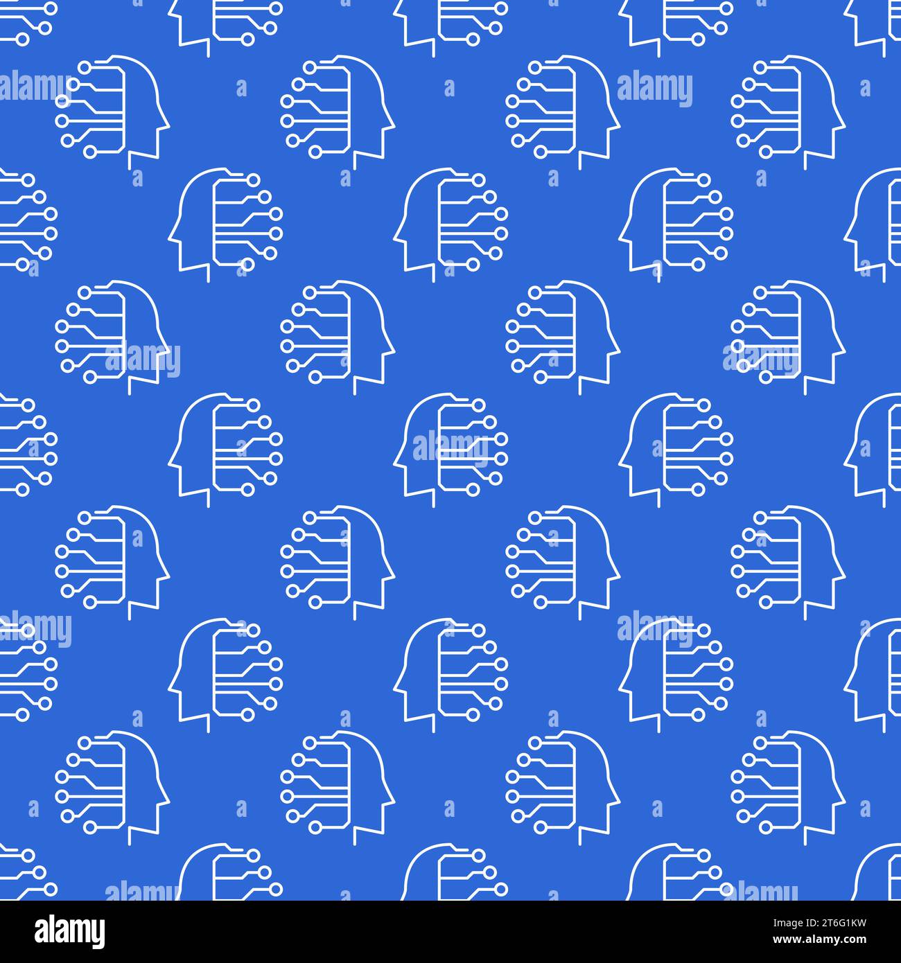 Artificial Intelligence Head vector Technology concept blue line ...