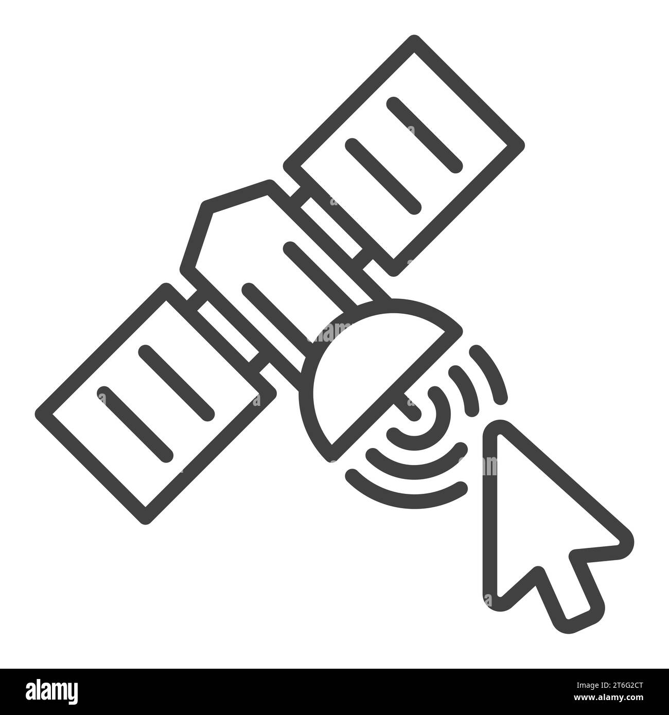 Mouse Click on Satellite vector concept thin line icon or design element Stock Vector