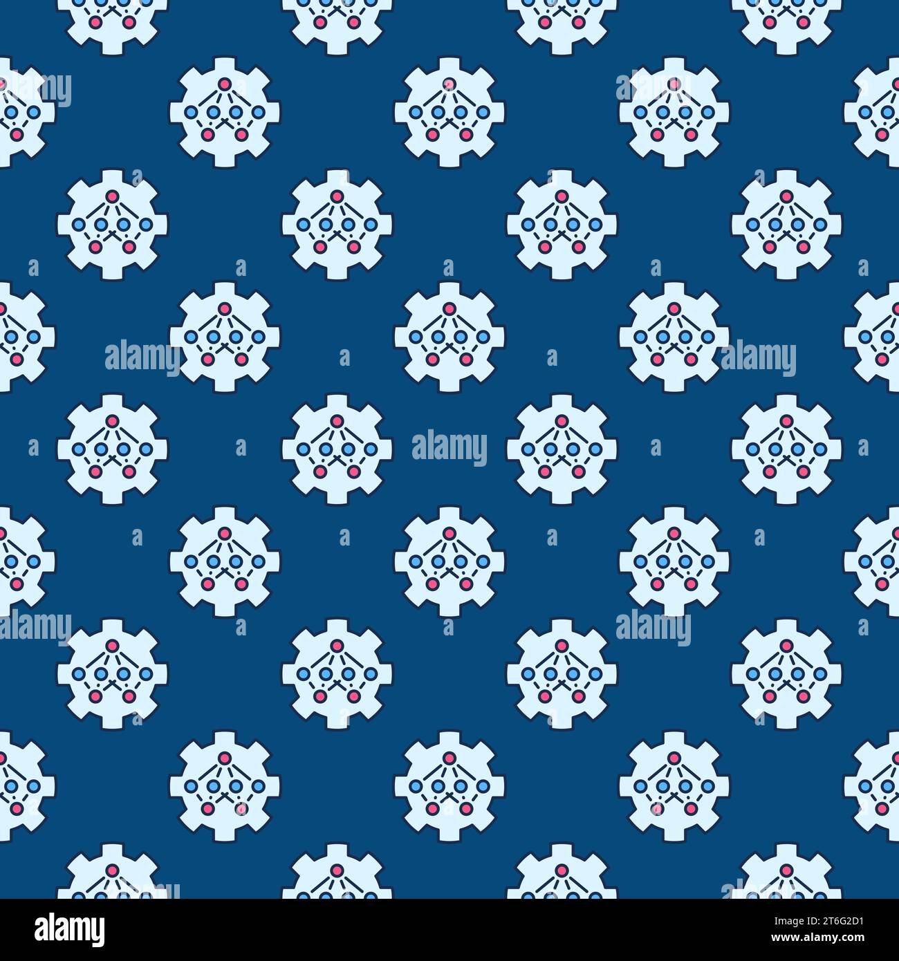 Neural Network Cog Wheel vector concept colored seamless pattern Stock ...
