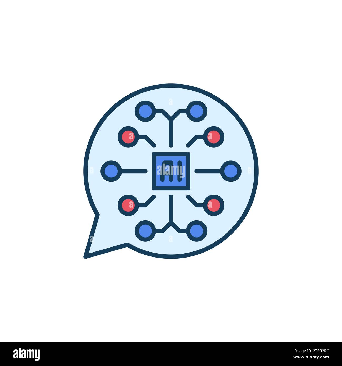 AI Speech Bubble vector Artificial Intelligence Brain concept colored ...