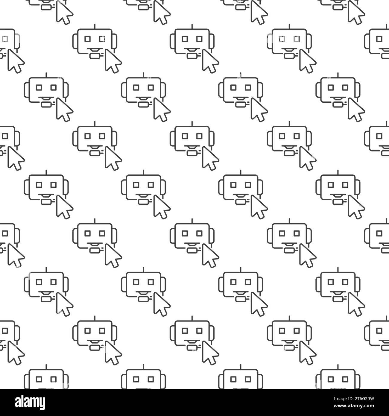 Mouse Cursor on Chatbot sign vector concept outline simple seamless