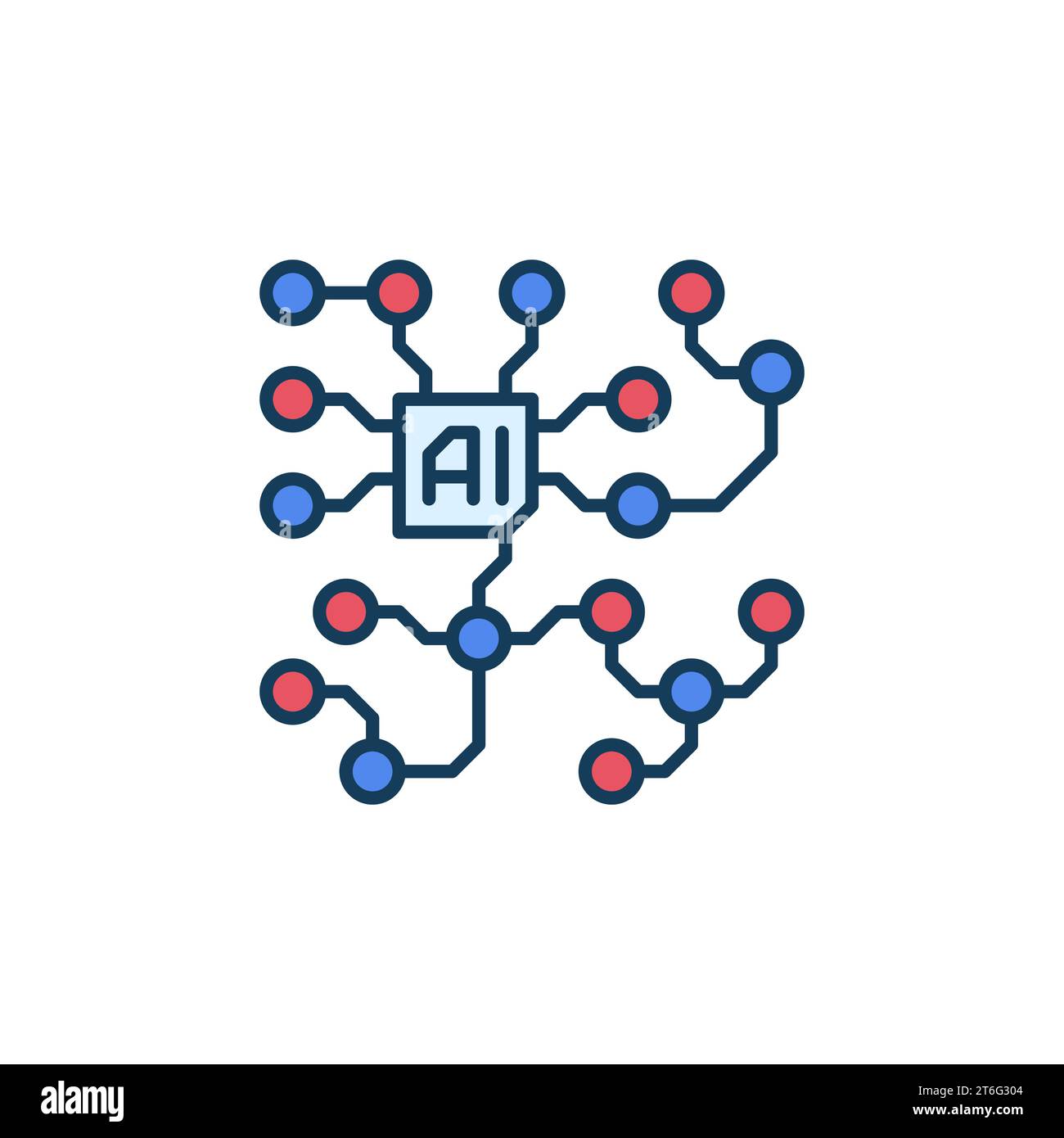 Artificial Intelligence Circuits concept colored icon or AI vector design element Stock Vector