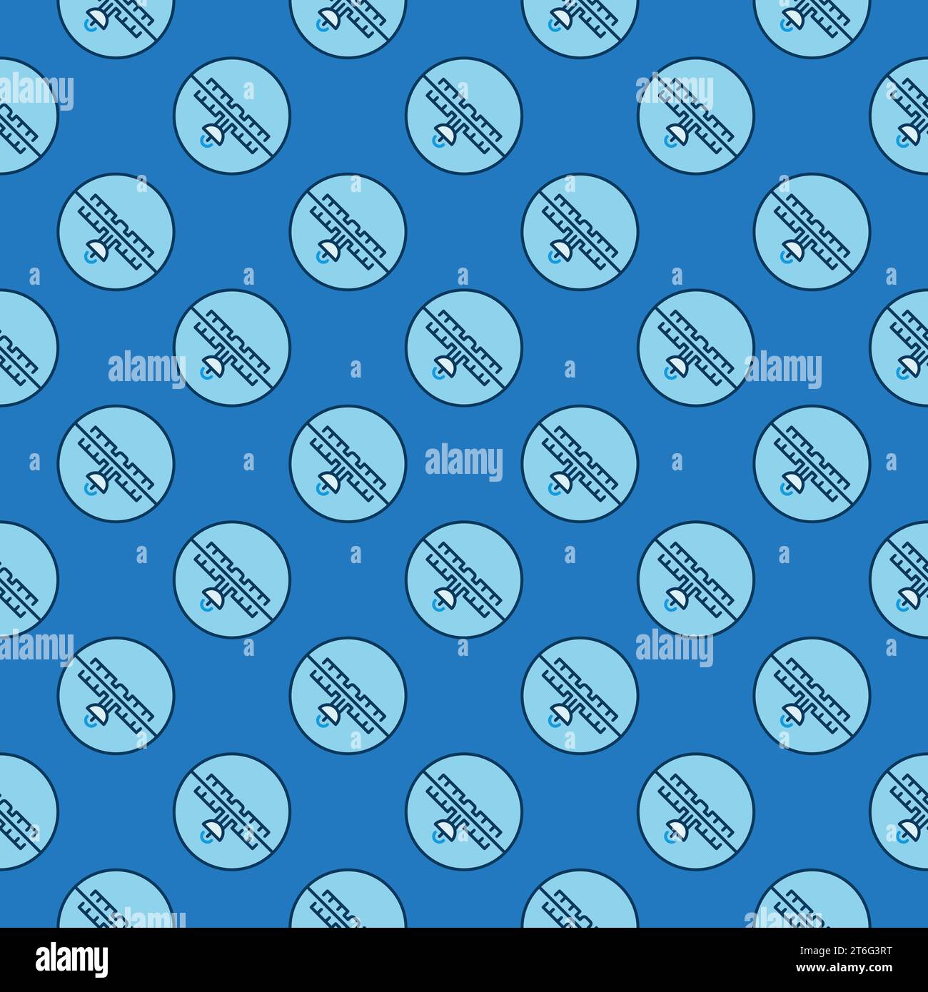 Satellite Prohibition vector concept blue modern seamless pattern Stock ...