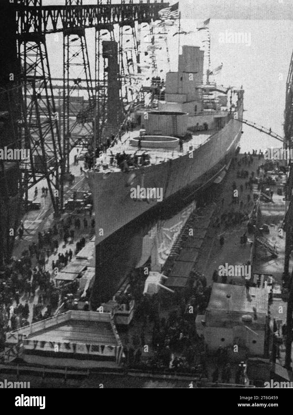USS Wichita (CA45) before its launch at the Philadelphia Naval