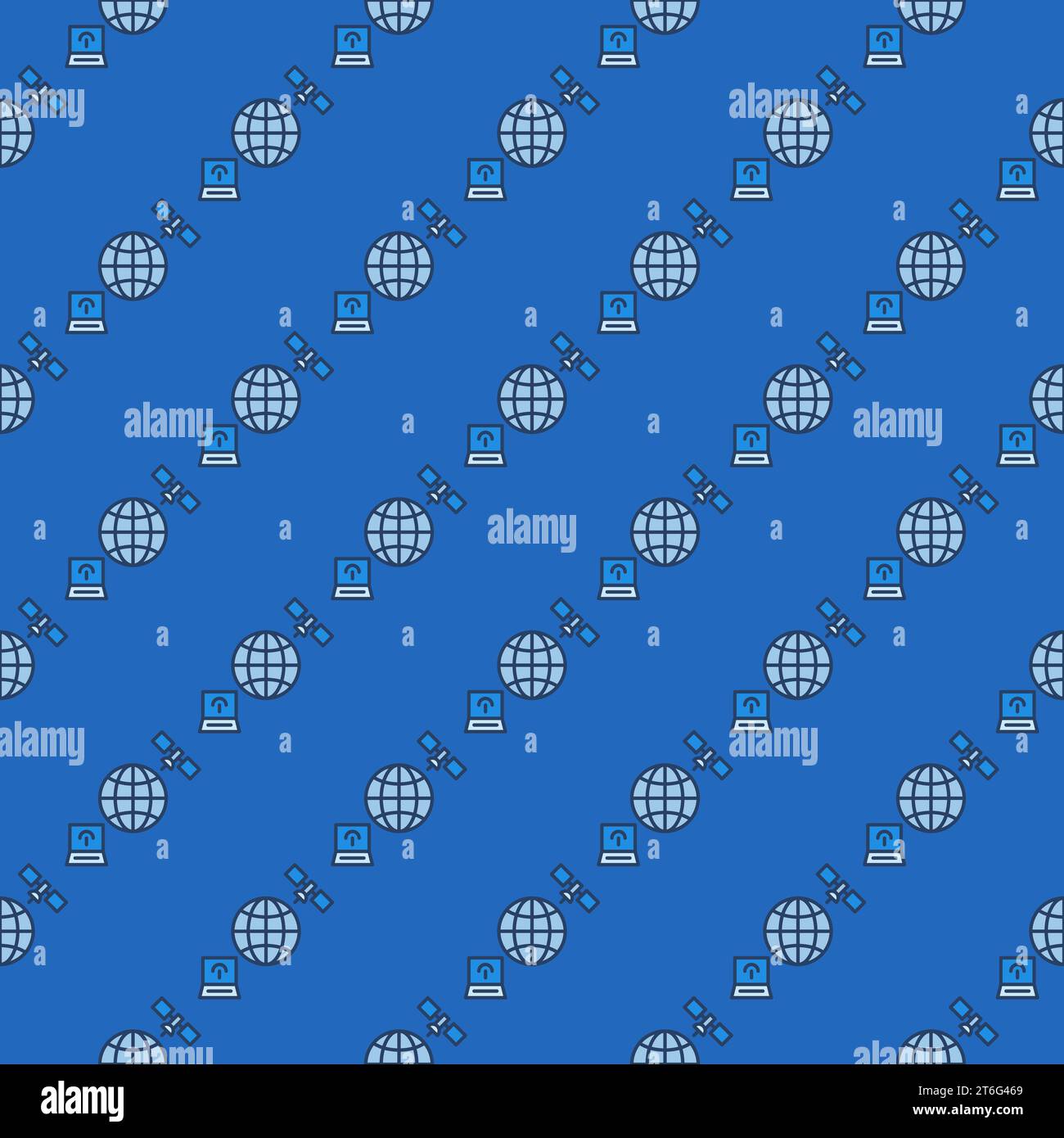 Satellite with Laptop and Globe vector Satellite Broadband concept blue ...