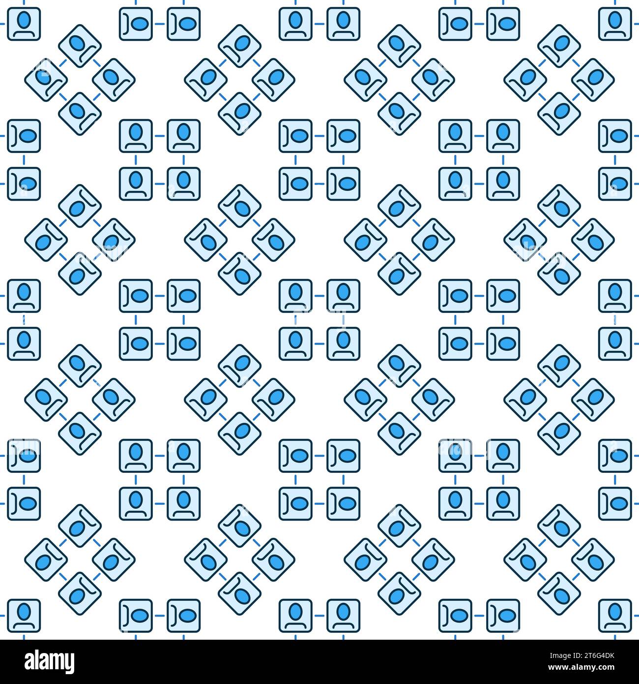 People Sociology Science vector concept blue seamless pattern Stock Vector