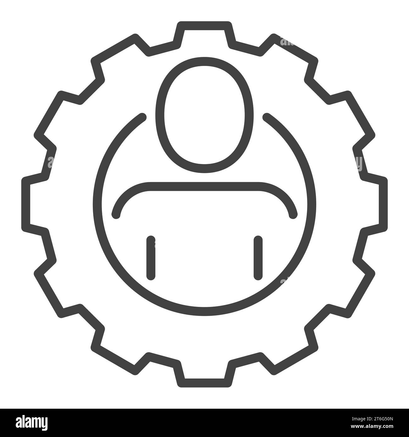 Gear with Man vector concept outline icon or symbol Stock Vector Image ...