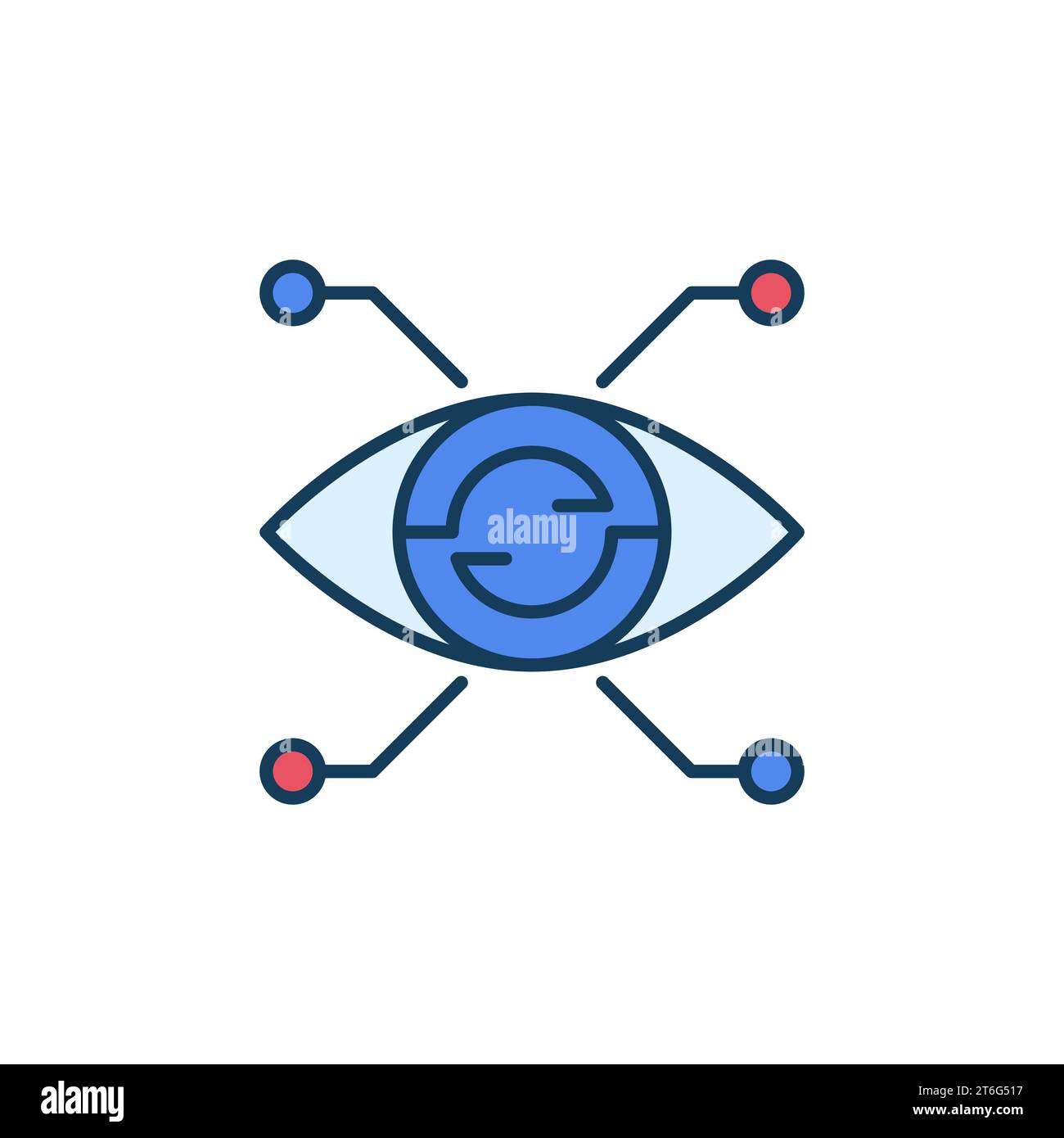 Artificial Intelligence Eye vector AI Vision concept colored icon or logo element Stock Vector