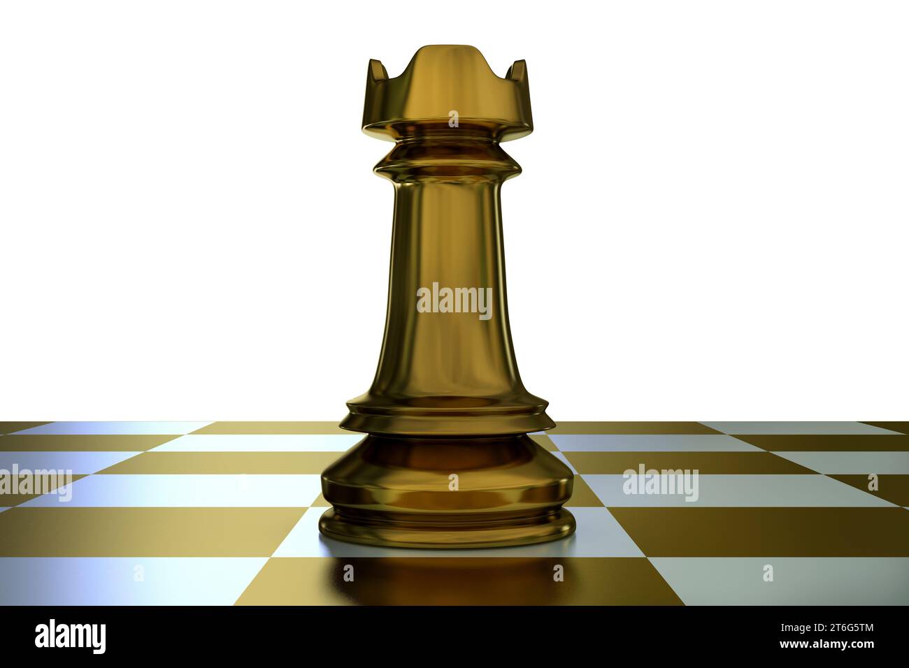 Chess rook on chess board isolated on white background, close-up view ...