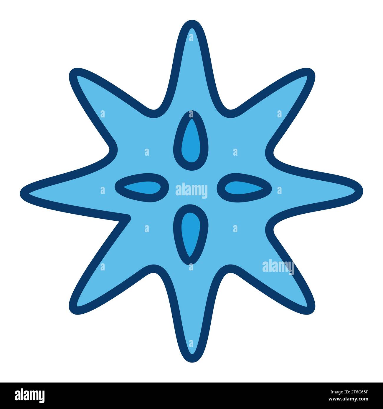 Microorganism or Bacteria Molecule vector concept blue icon or sign Stock Vector