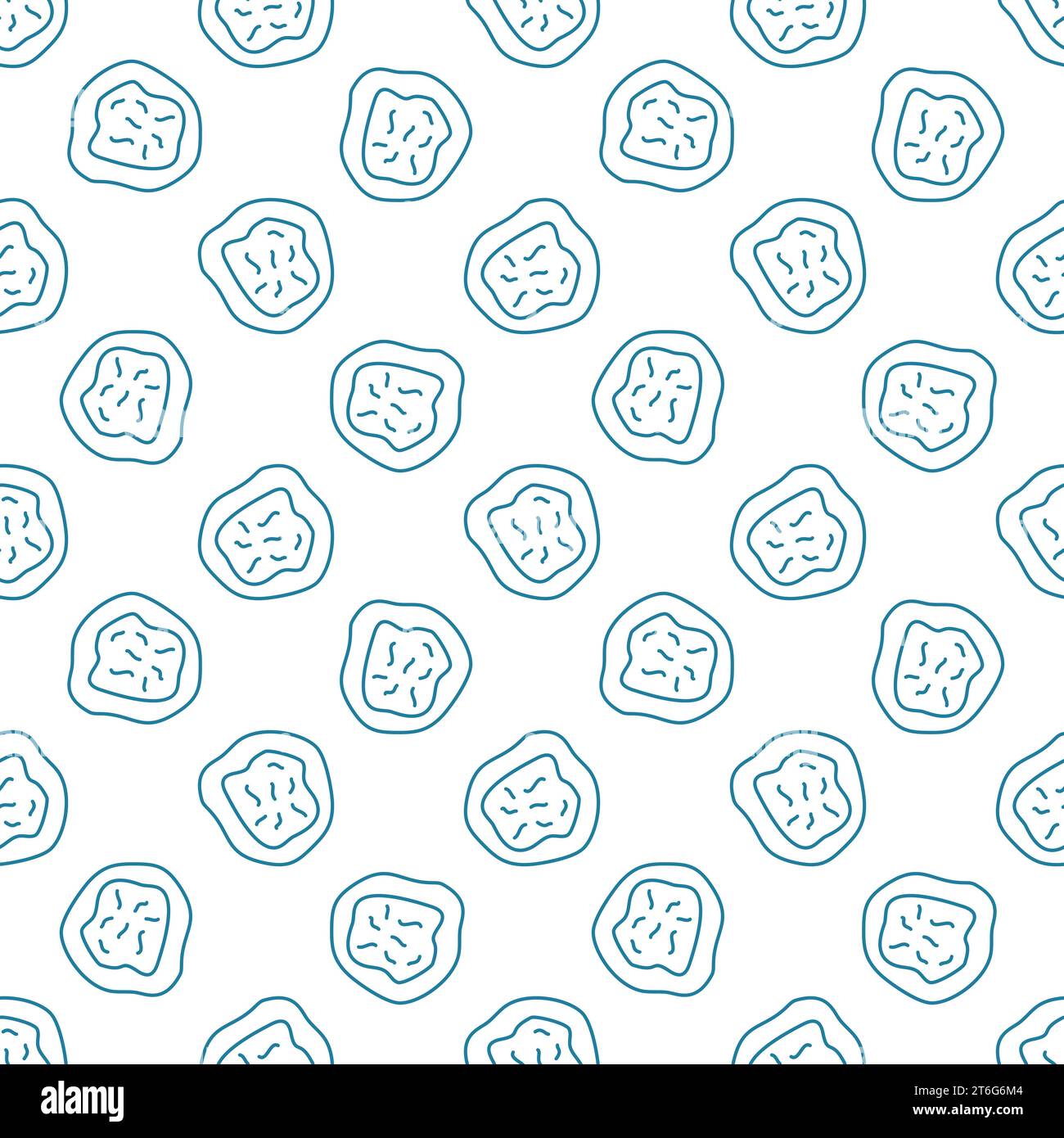 Bacteria vector Medical concept outline blue seamless pattern Stock Vector