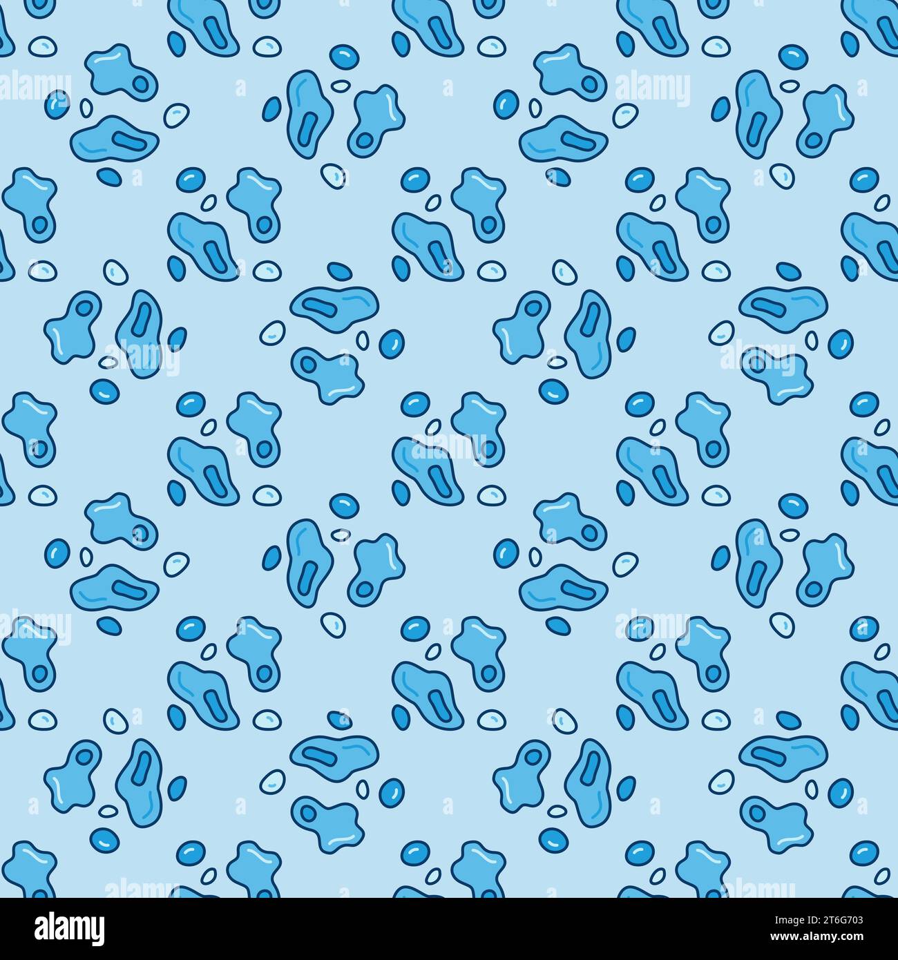 Microbes vector concept blue seamless pattern or background Stock Vector