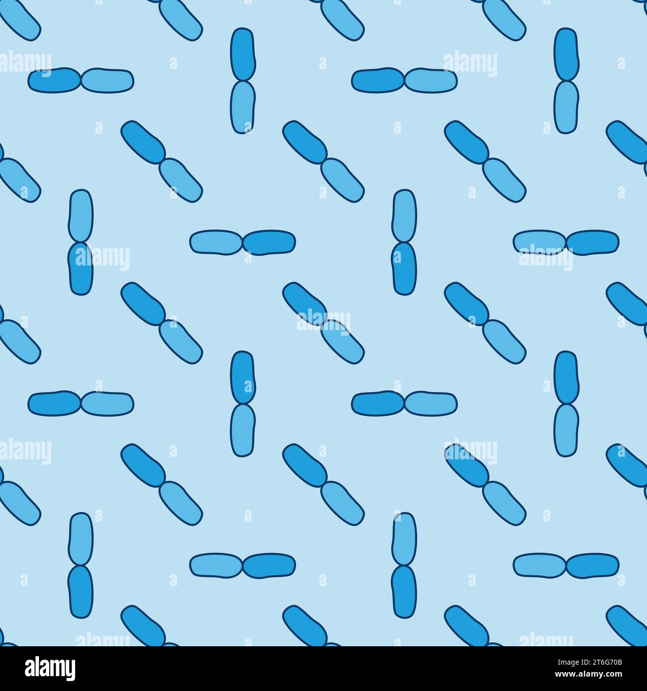 Bacilli vector bacteria concept blue seamless pattern or background Stock Vector