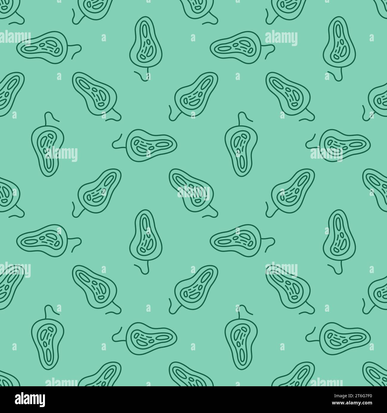 Bacteria vector Microbiology concept green linear seamless pattern ...
