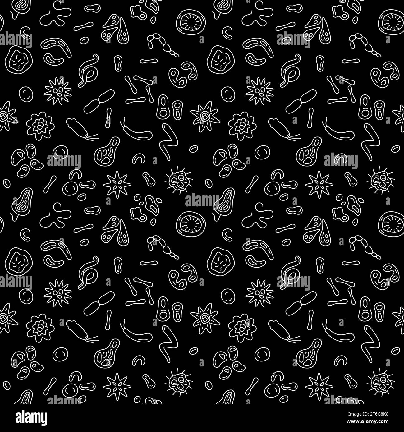 Microorganism and Bacteria vector Pathogen concept dark seamless ...