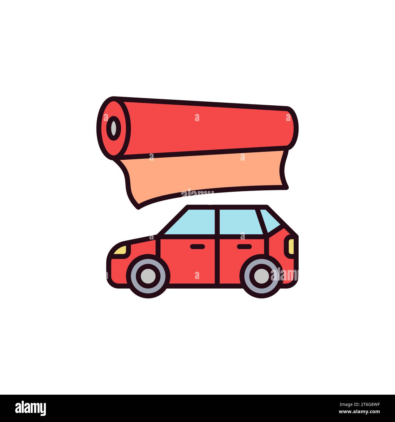 Car Vinyl Wrap vector Vehicle concept colored icon or design element Stock Vector