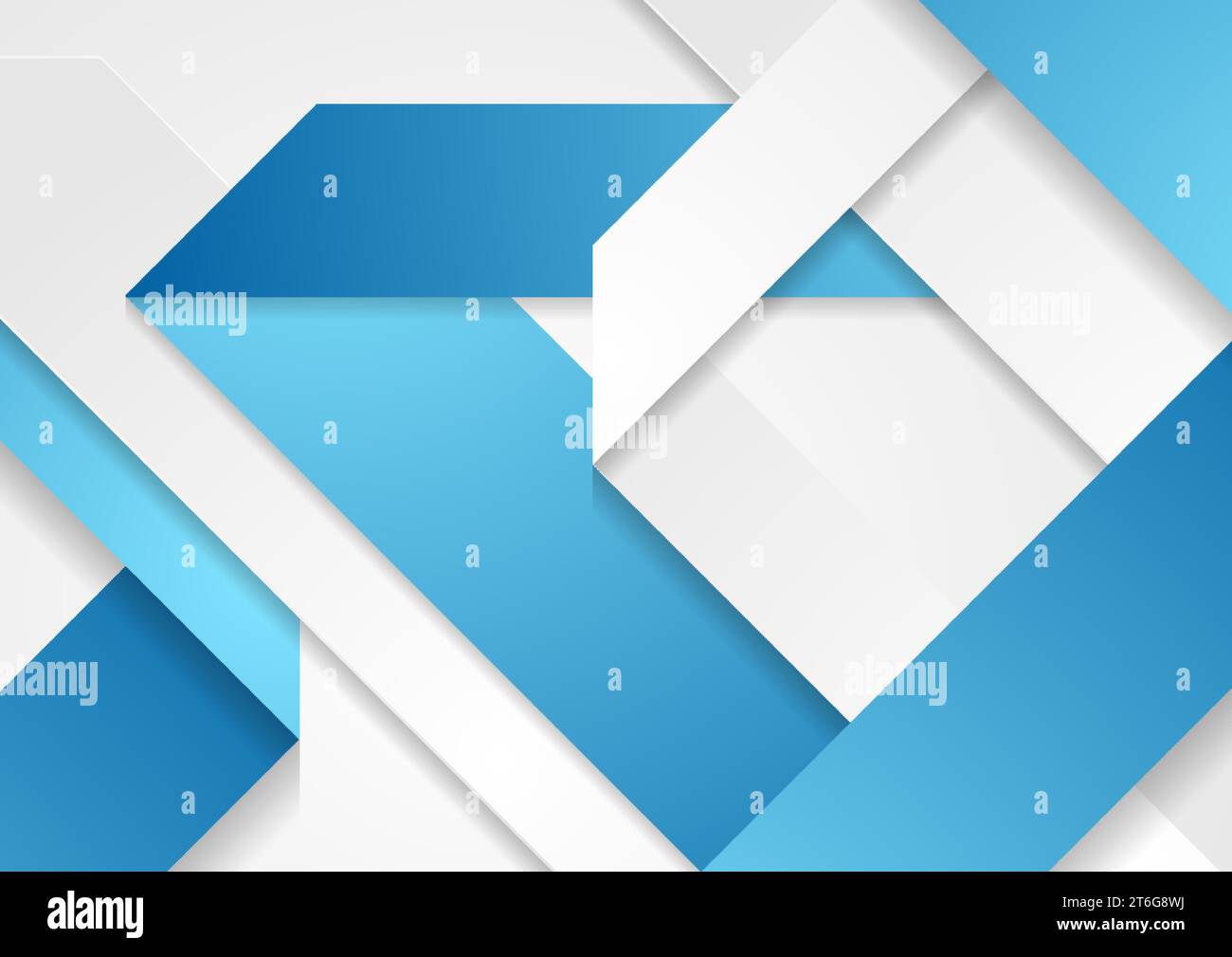 Blue and grey tech corporate material abstract background. Geometric paper vector design Stock Vector