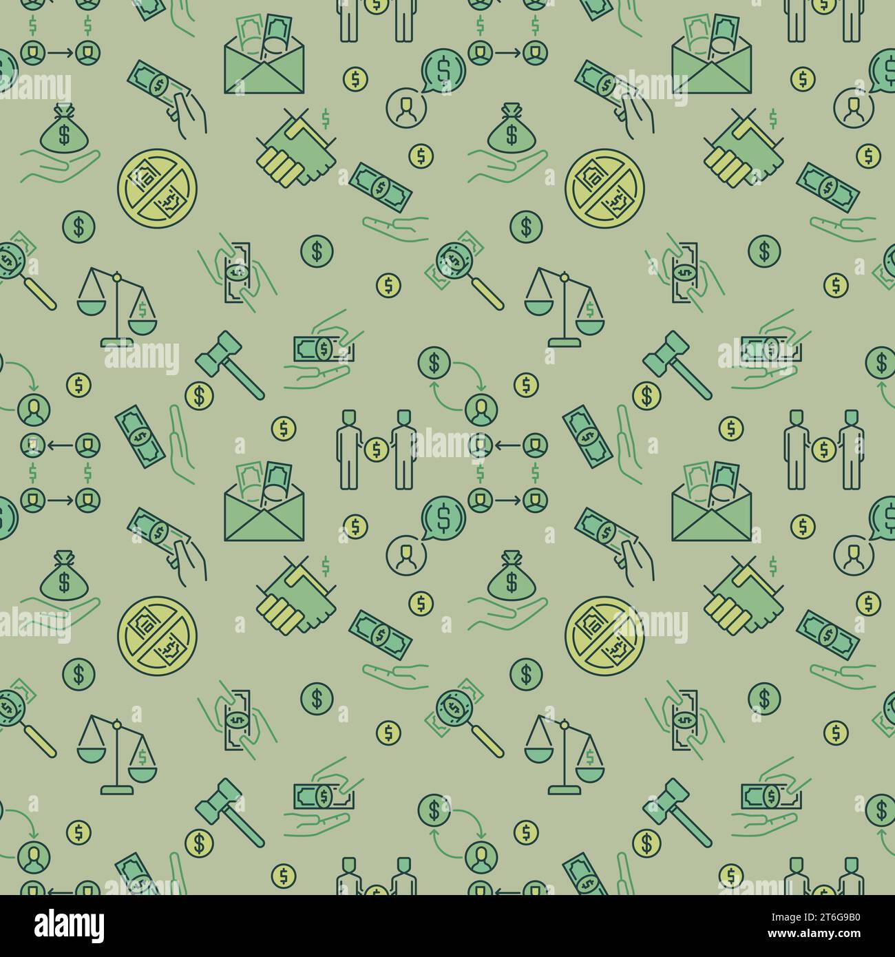 Corruption concept creative seamless pattern - vector Bribery modern background Stock Vector