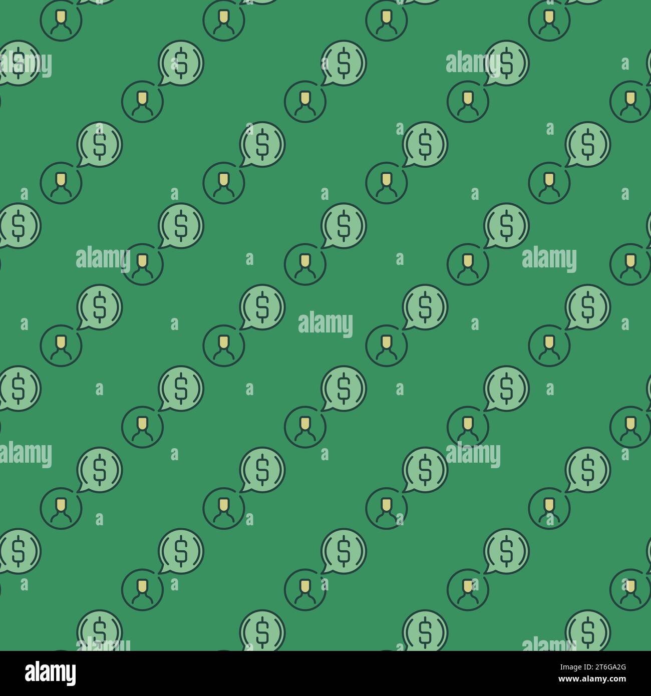 Man and Speech Bubble with Dollar vector concept colored seamless pattern Stock Vector