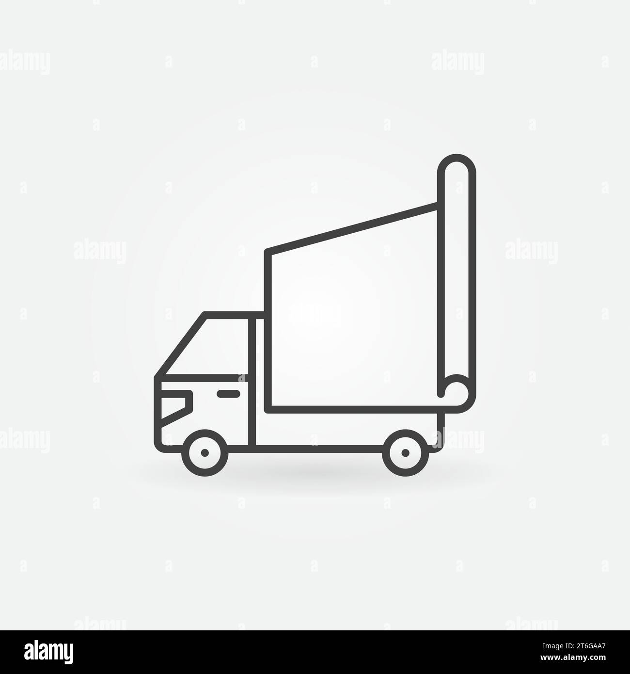 Truck Vinyl Advertising vector concept icon or sign in thin line style