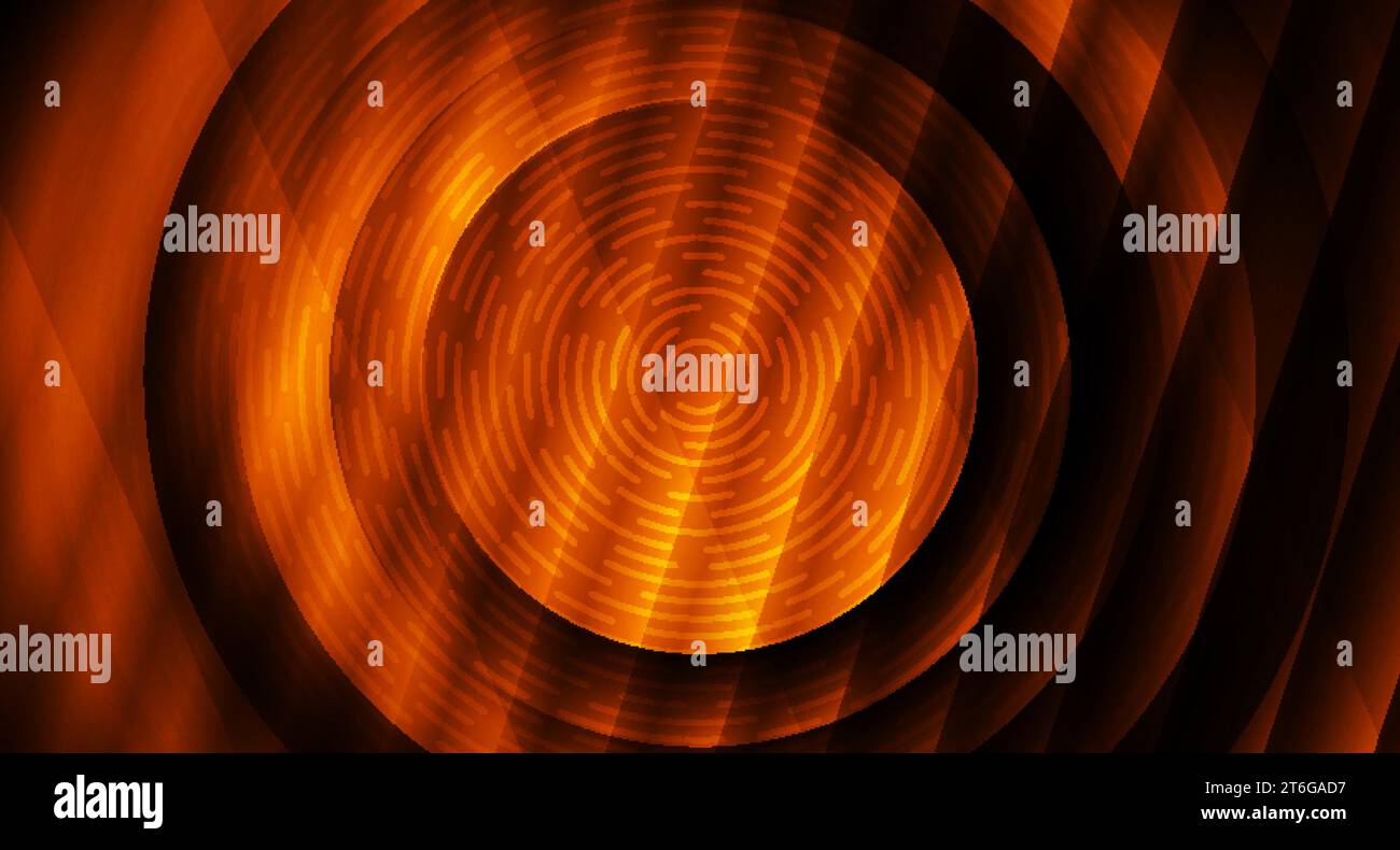 Dark orange glossy geometric abstract background. Technology vector design Stock Vector