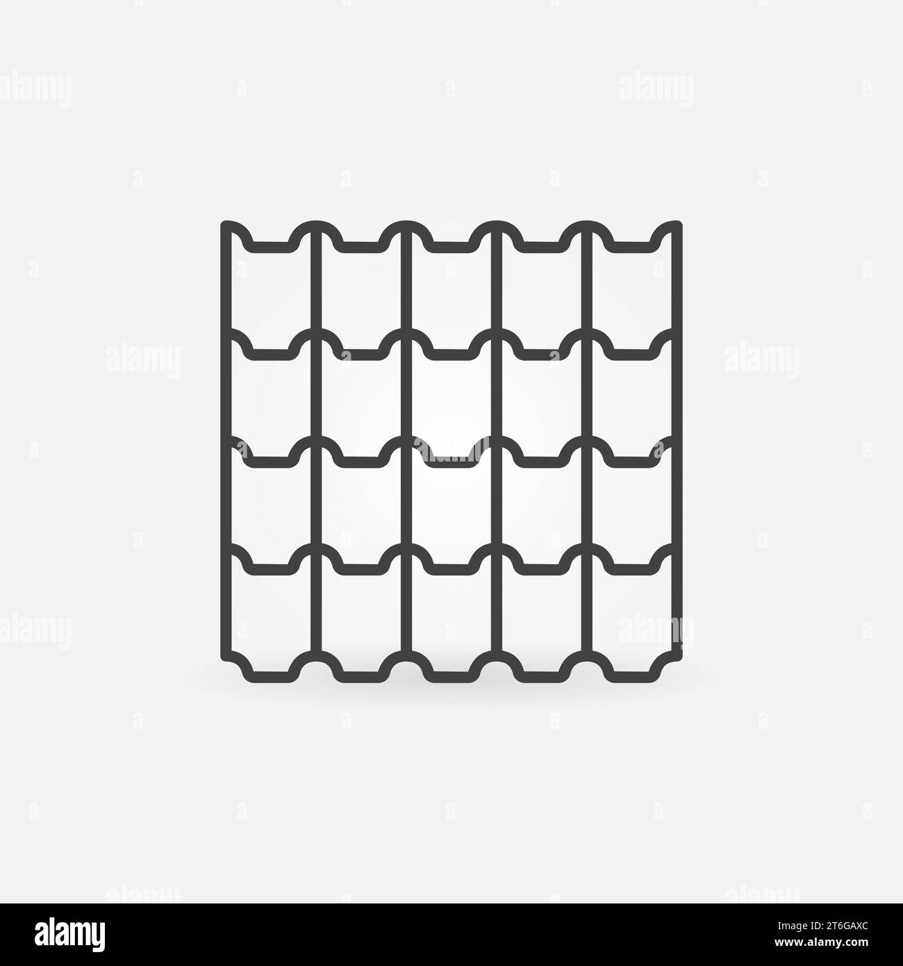 Roof Concrete Tile vector concept icon or sign in thin line style Stock ...