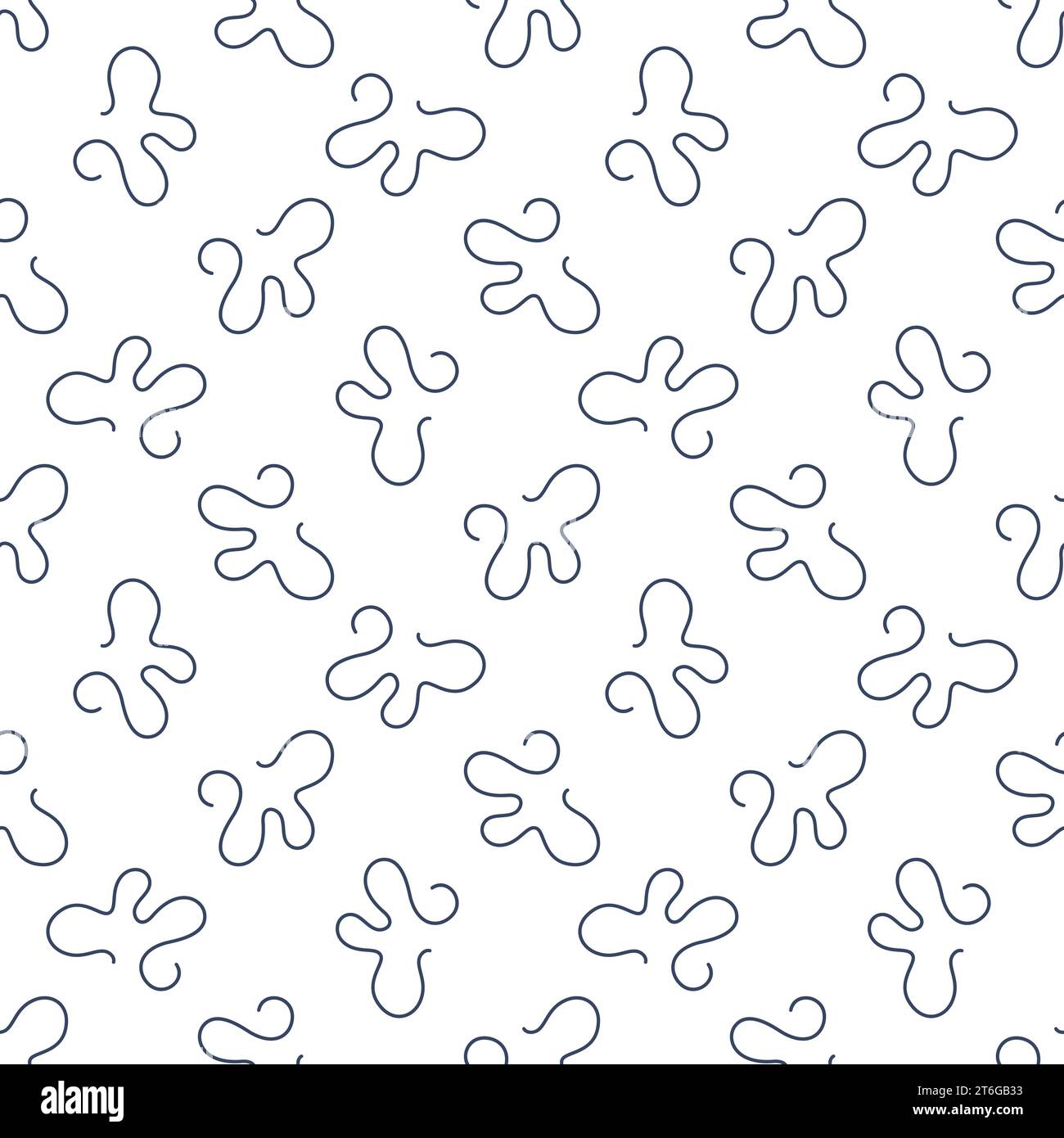 Line Bacteria vector concept blue seamless pattern in outline style ...