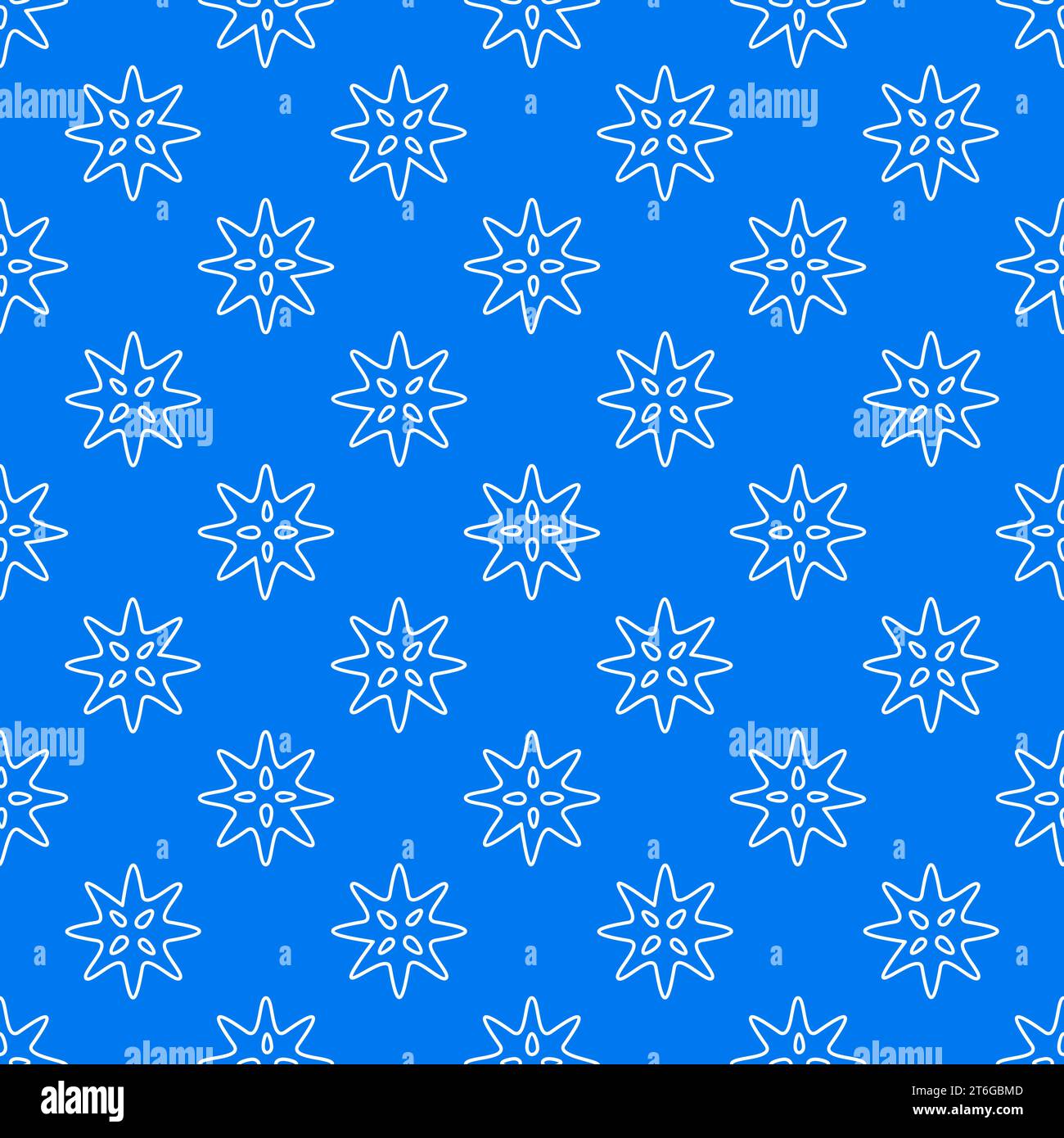 Microorganism or Bacteria Molecule vector blue concept seamless pattern ...