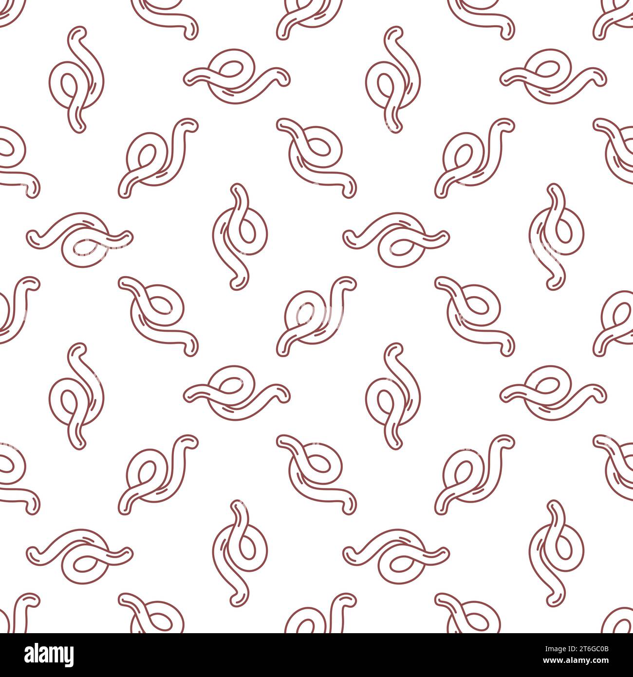 Spirochetes vector Bacteria concept linear seamless pattern Stock Vector