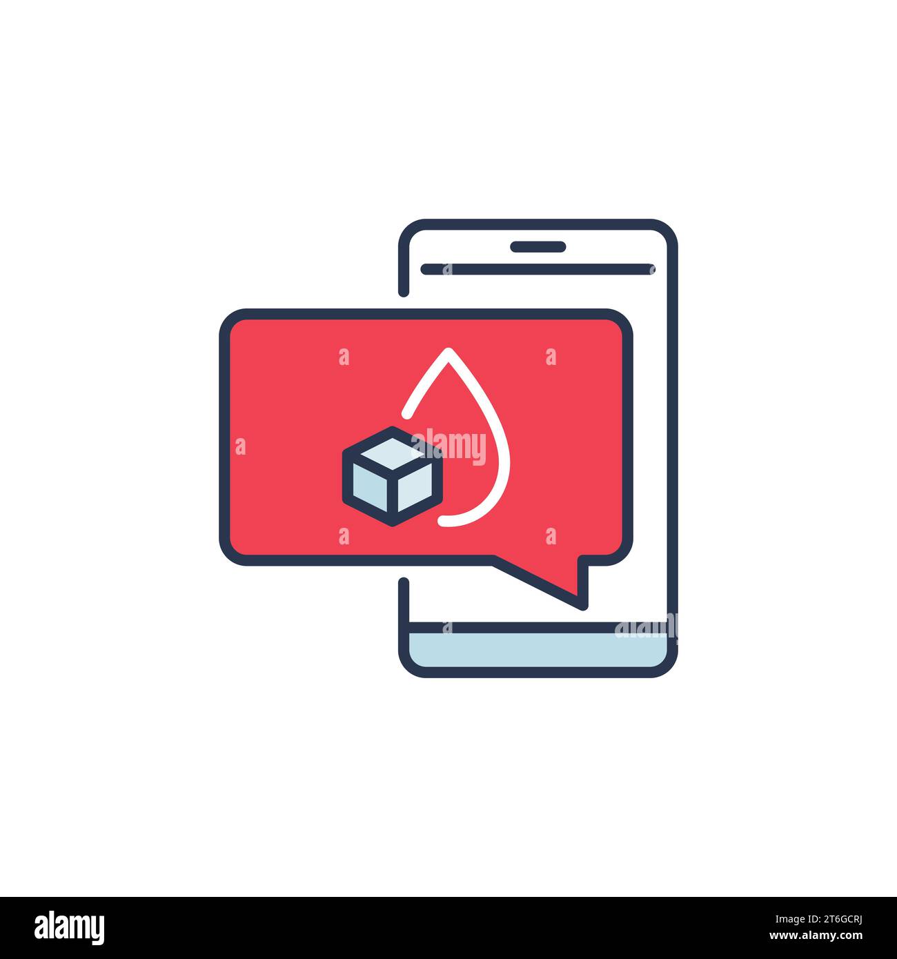 Smartphone with App vector Blood Glucose Monitoring concept