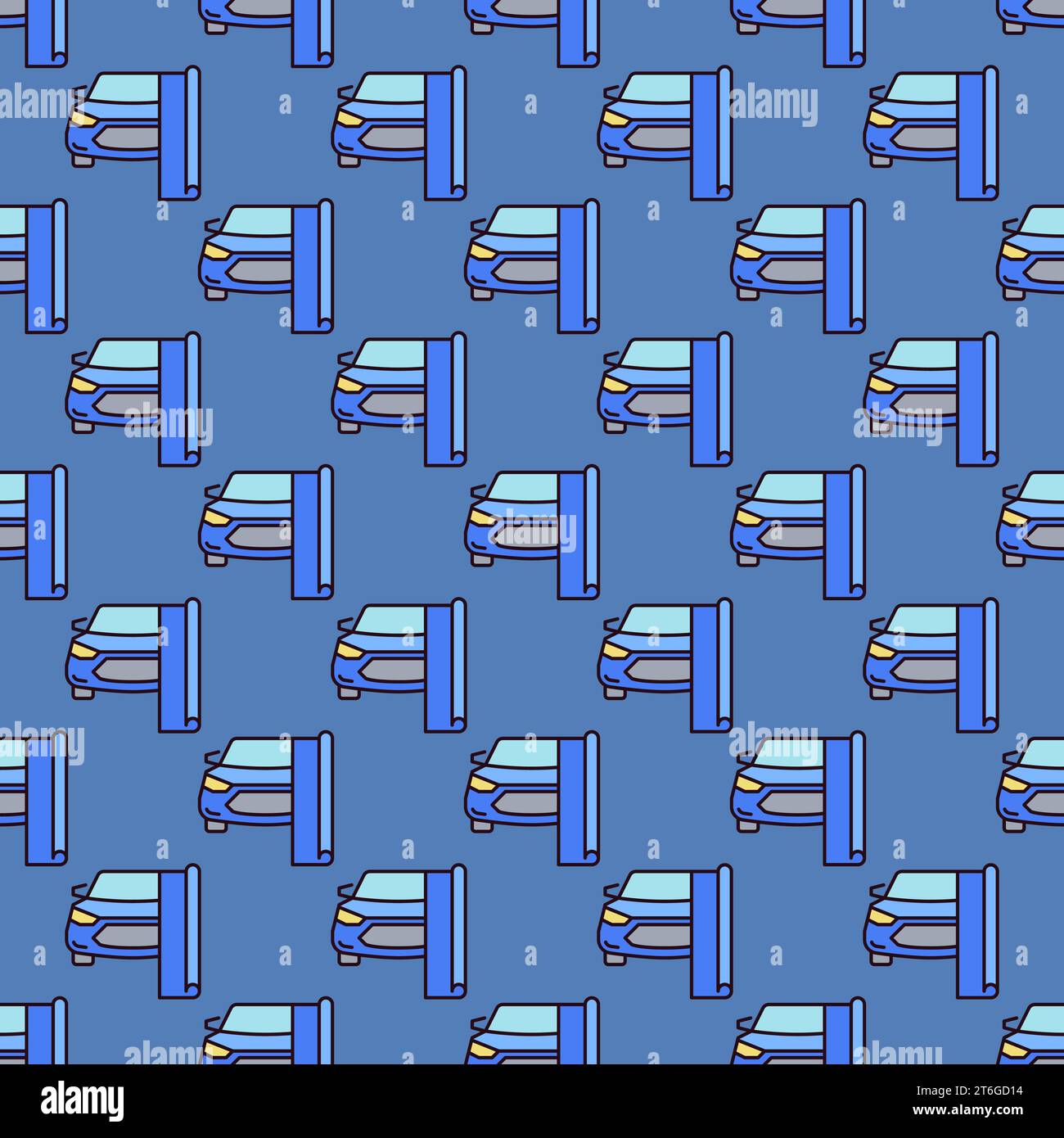 Vehicle Wrapping vector Car Detailing concept blue creative seamless pattern Stock Vector