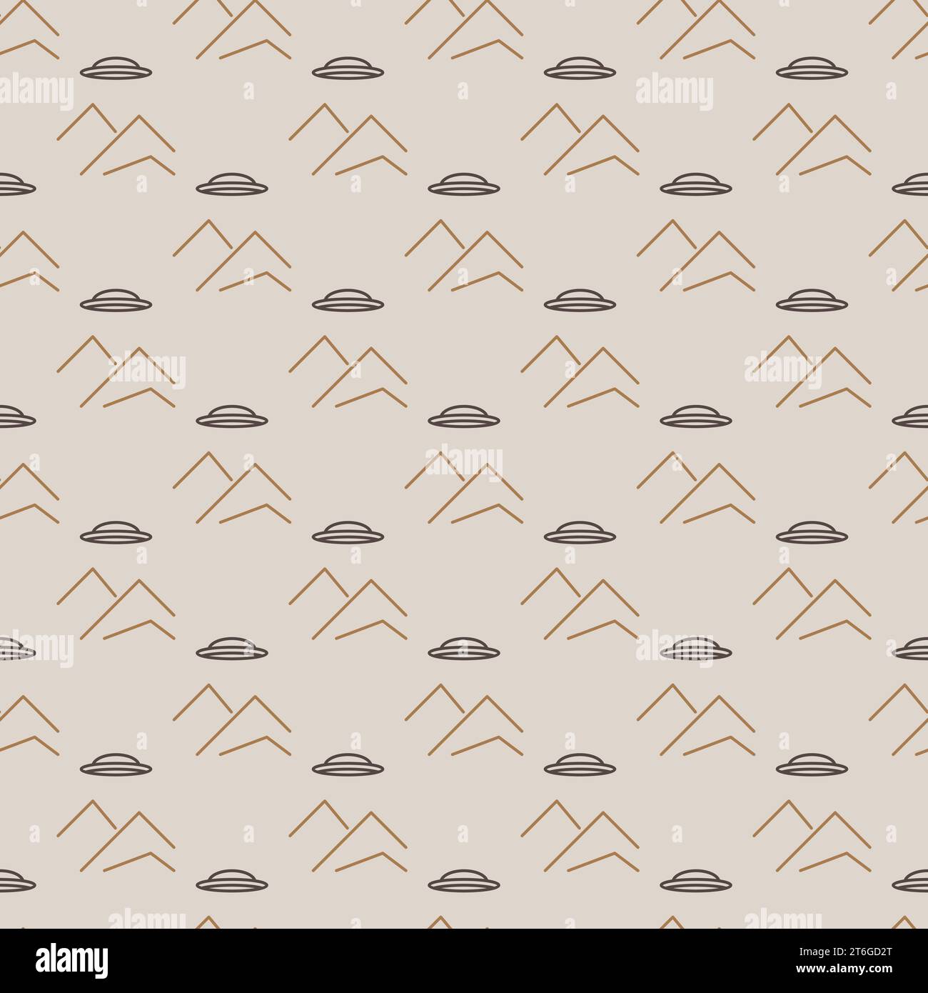 Alien Spaceship over Mountains vector UFO Invasion concept outline ...
