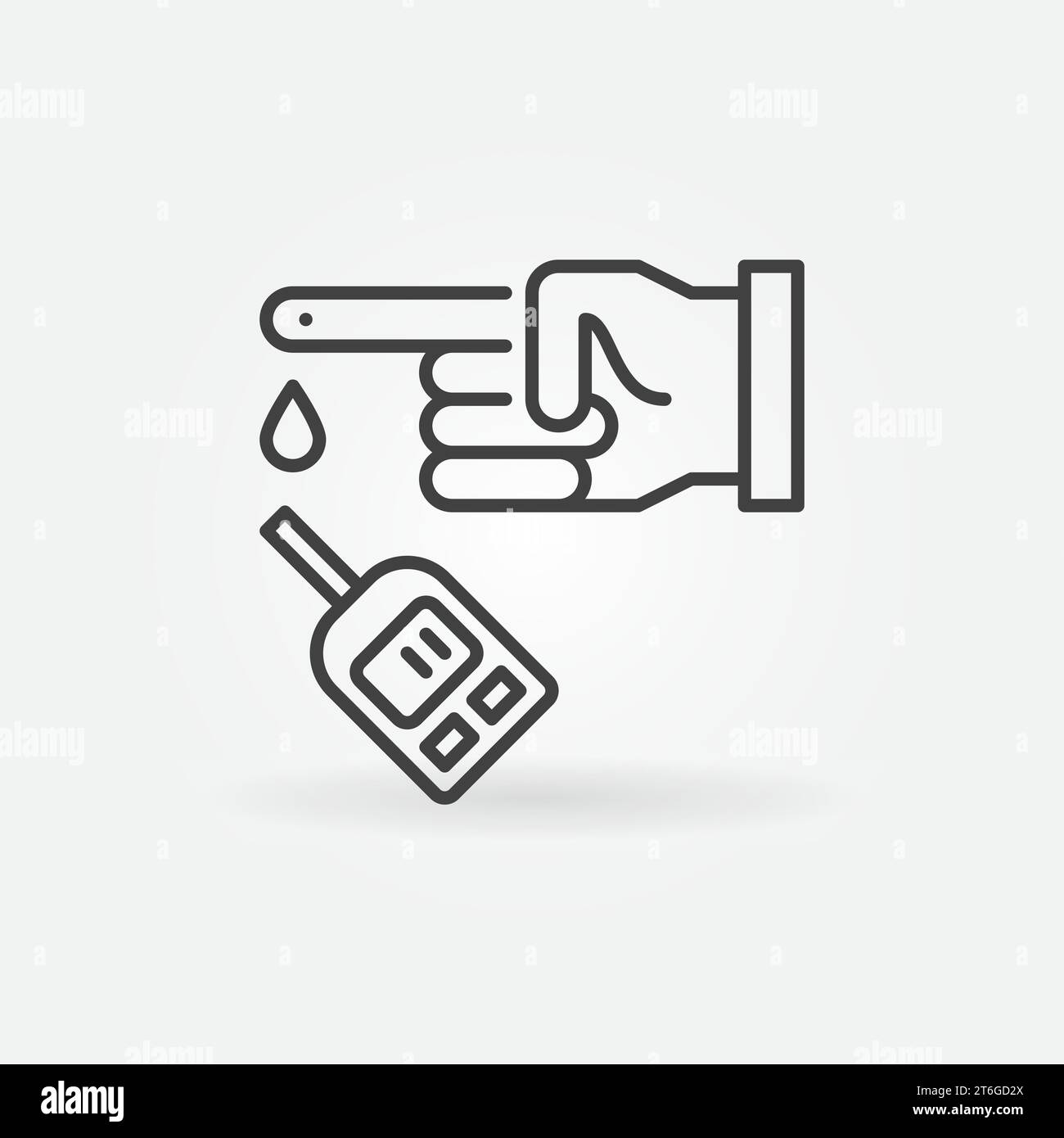 Glucometer Blood Test vector concept outline icon or symbol Stock Vector