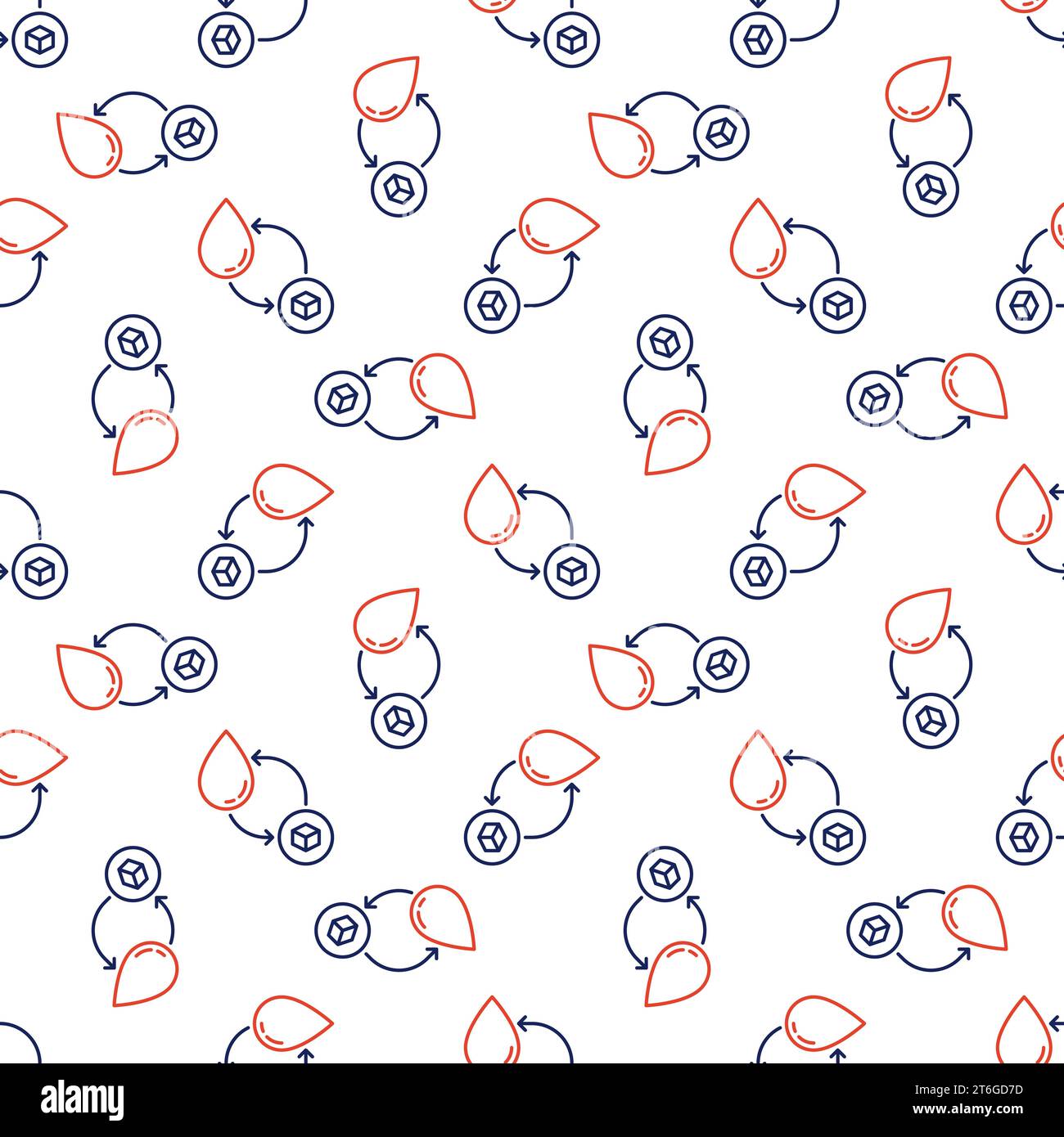 Glucose in Blood vector Glycemia concept outline seamless pattern Stock Vector
