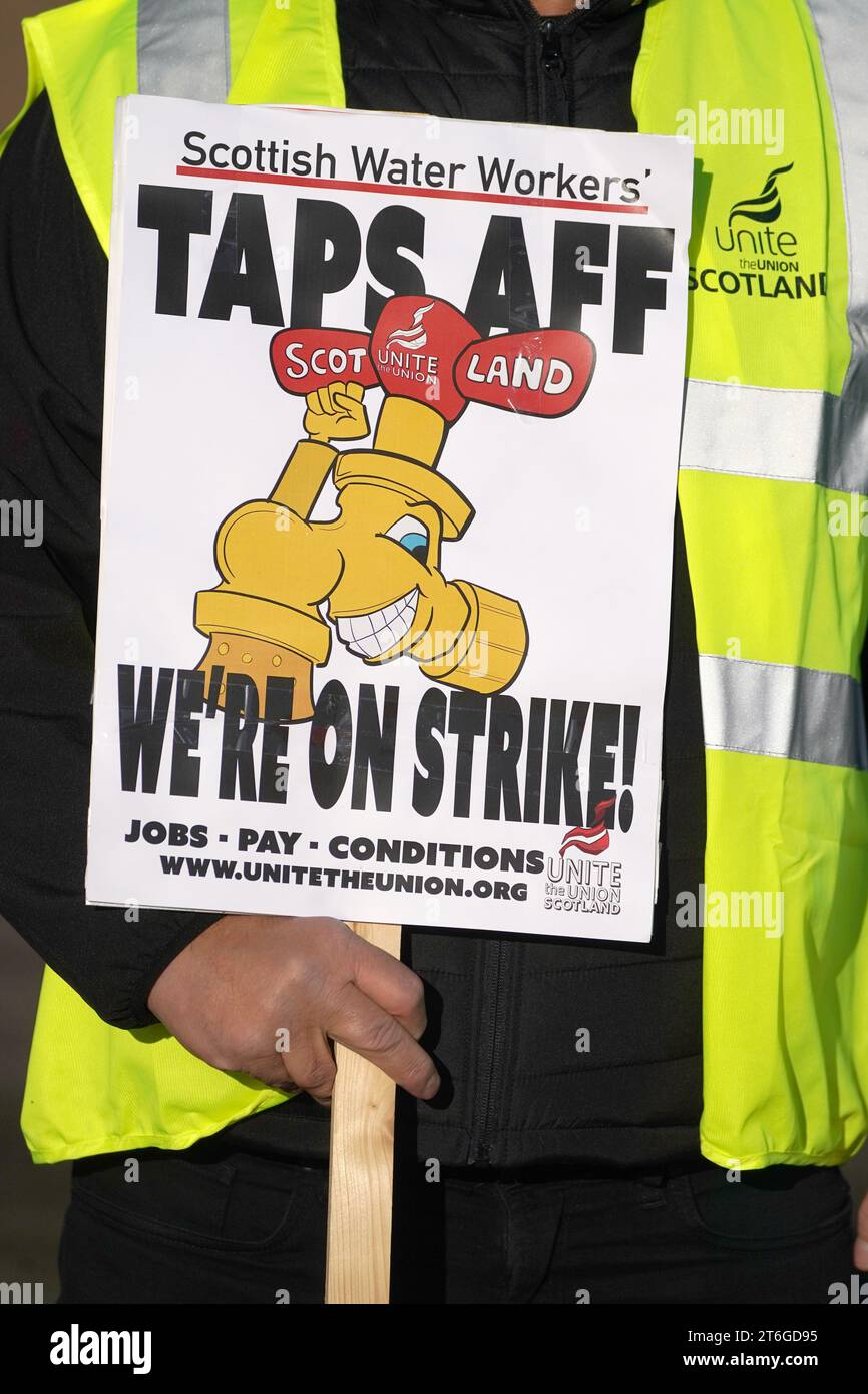 Members of the Unite, Unison and GMB unions on the picket line at