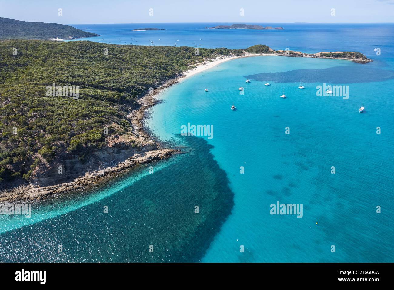 Idyllic Great Keppel Island - A Tropical Paradise on the Capricorn Coast near Yeppoon, Queensland, Showcasing Australia's Spectacular Island Beauty. Stock Photo