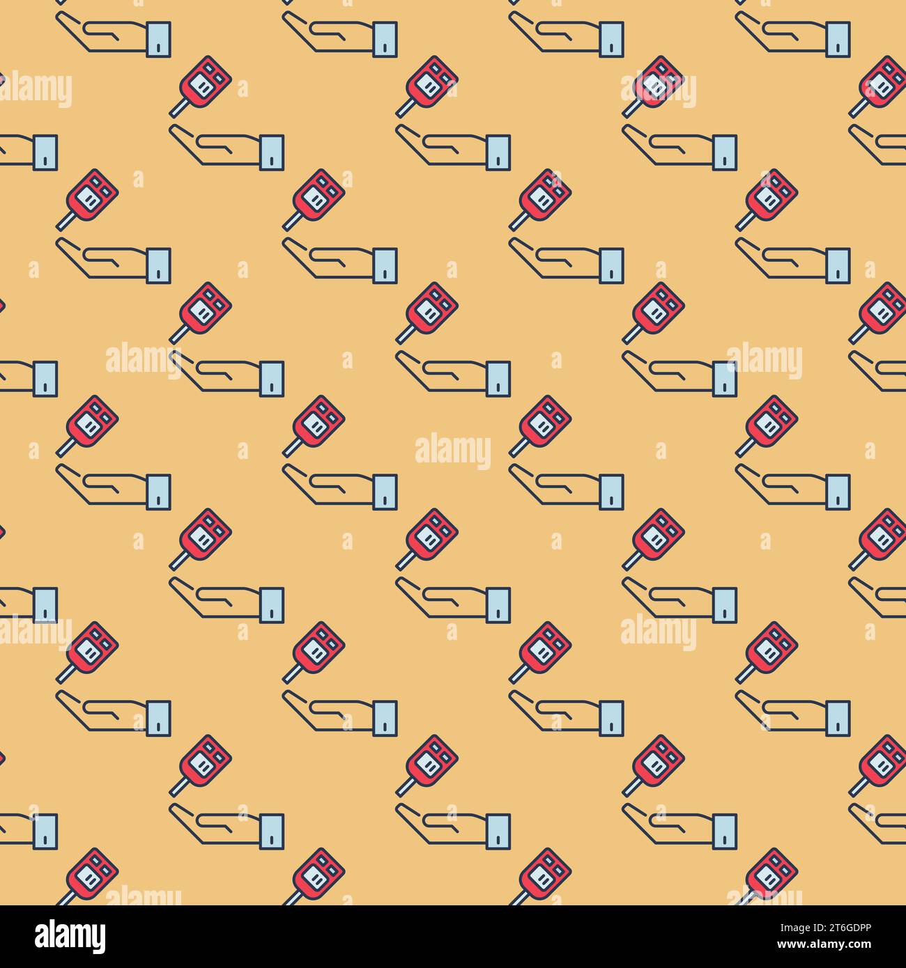 Glucometer and Hand vector concept colored seamless pattern Stock Vector