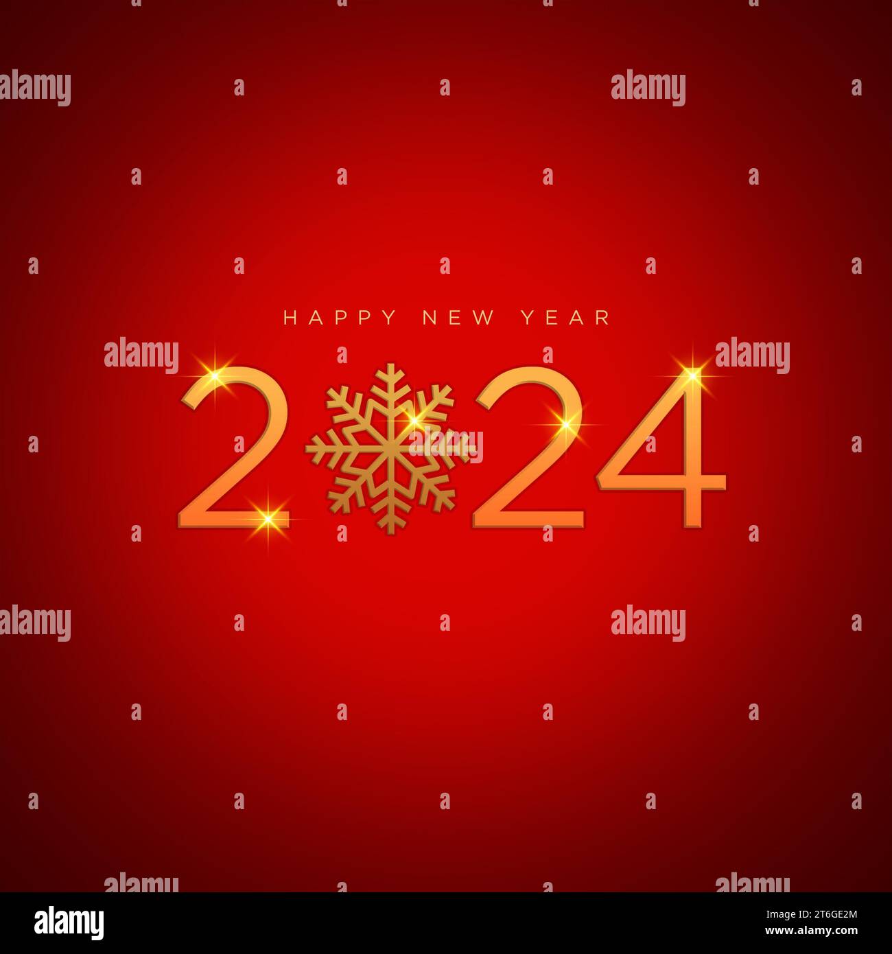 2024 New Year Celebration Concept. Happy New Year Social Post Card. #2024 Stock Photo