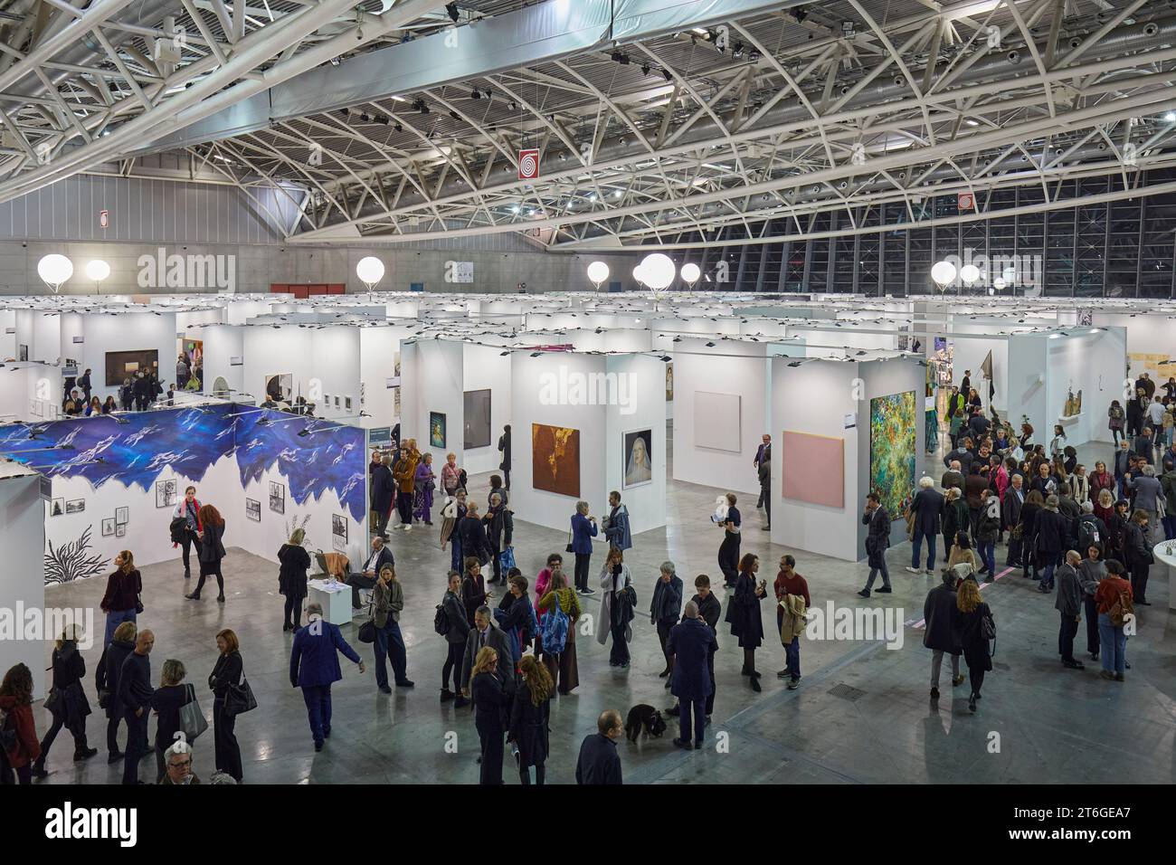 TURIN, ITALY - NOVEMBER 02, 2023: Artissima 2023, people and art collectors at contemporary art fair vernissage in Turin. Stock Photo