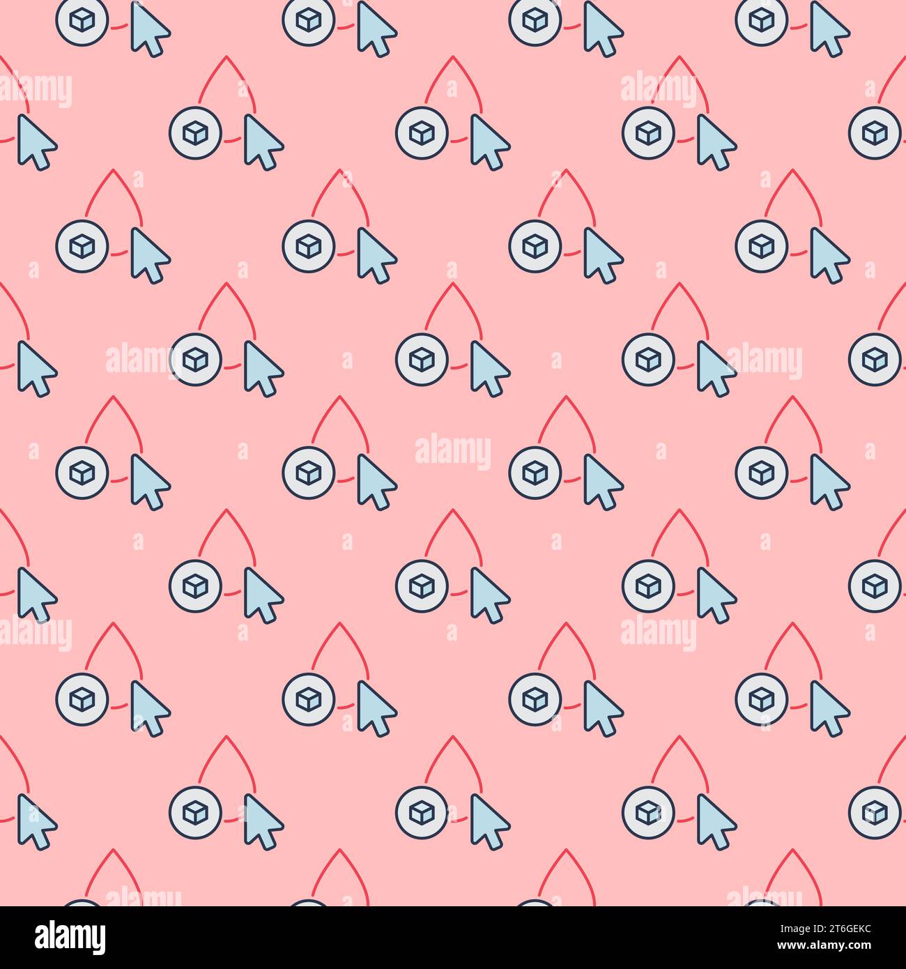 Mouse Click on Blood Drop with Sugar vector concept colored seamless pattern Stock Vector