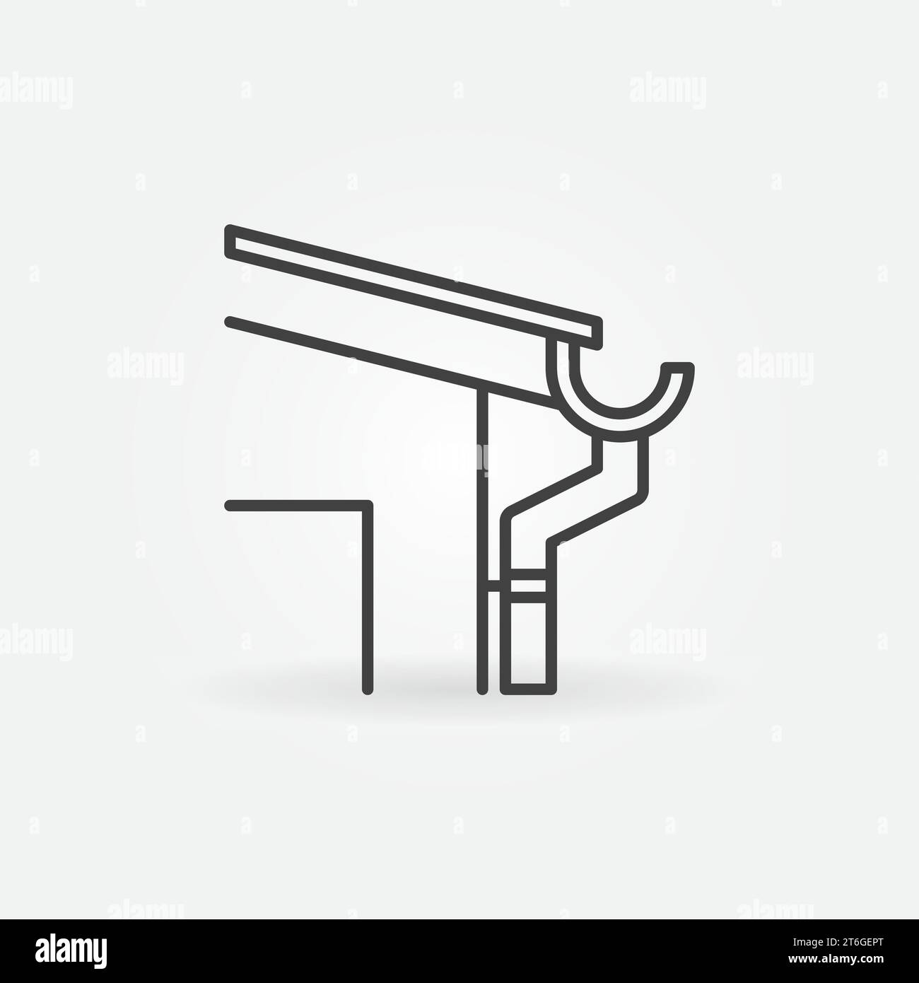 Roof Gutter System vector concept outline icon or symbol Stock Vector