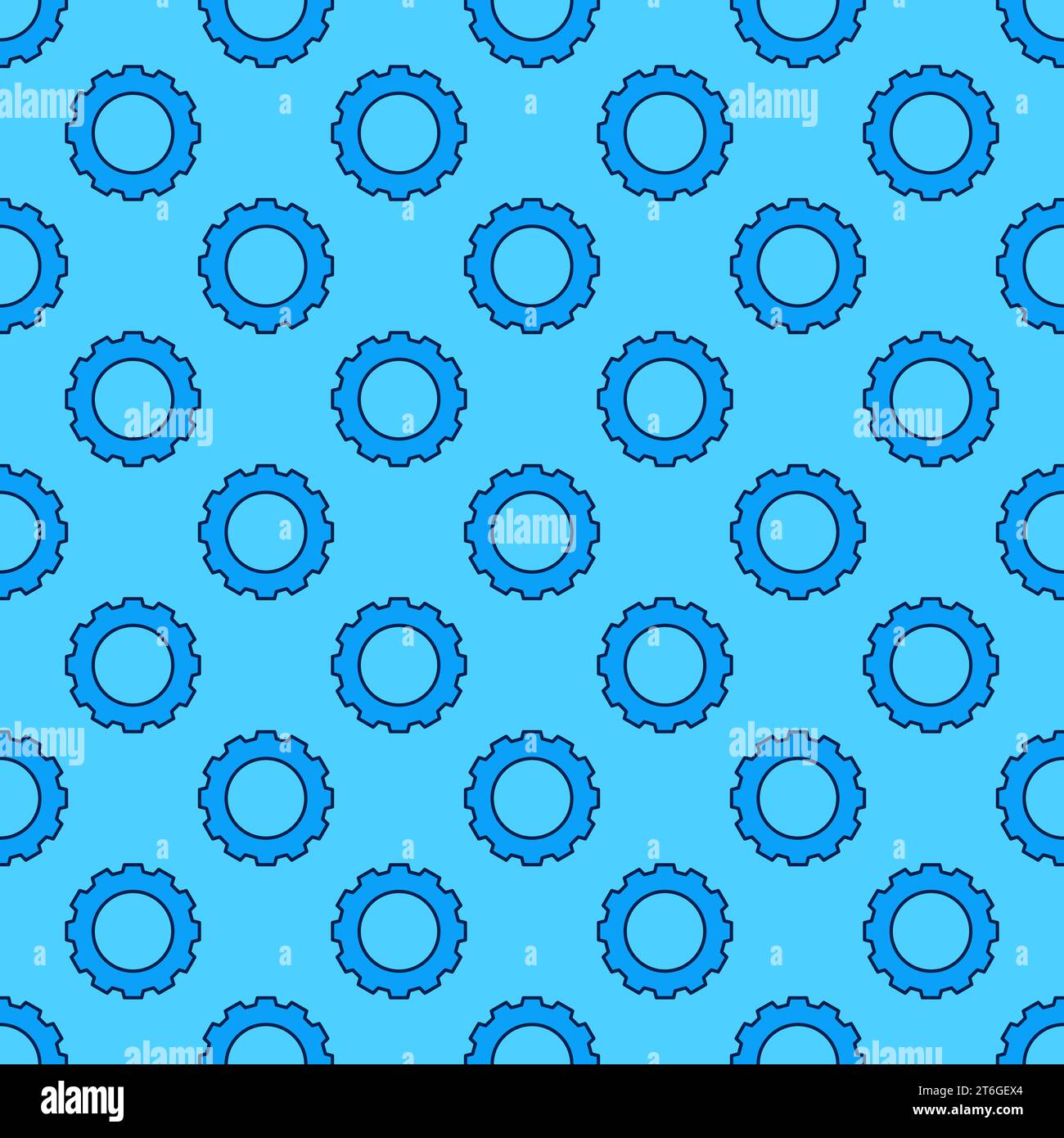 Gear vector concept blue modern seamless pattern Stock Vector Image ...