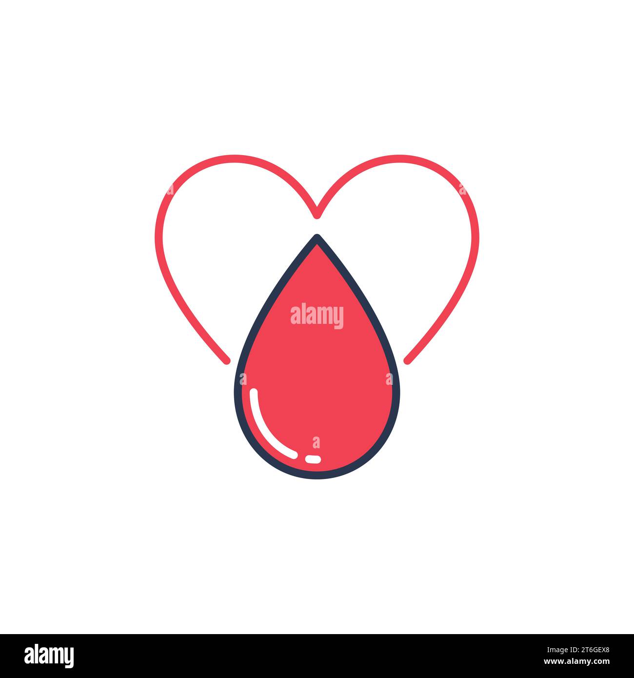 Blood Drop inside Heart vector concept colored icon or sign Stock Vector